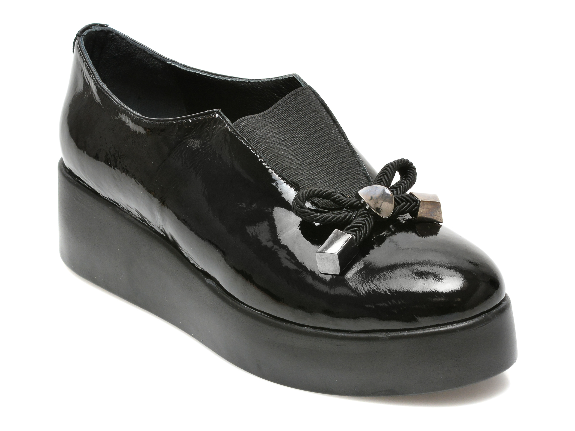 Pantofi FLAVIA PASSINI negri, 233147, din piele naturala lacuita Flavia Passini imagine super redus 2022