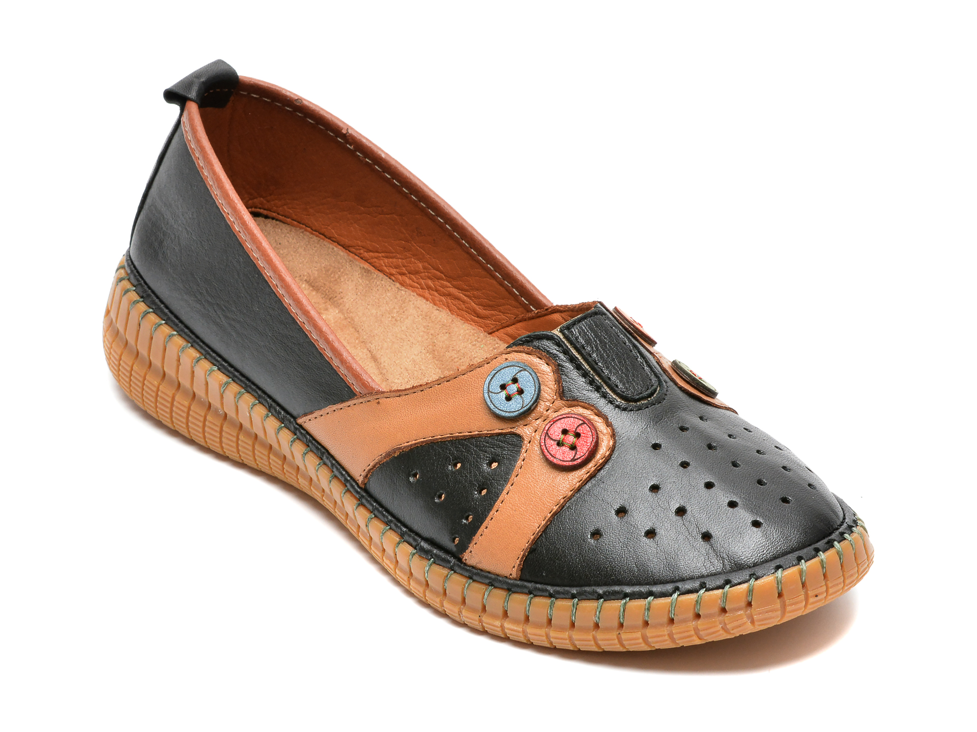 Pantofi FLAVIA PASSINI negri, 2844, din piele naturala imagine reduceri black friday 2021 /femei/pantofi