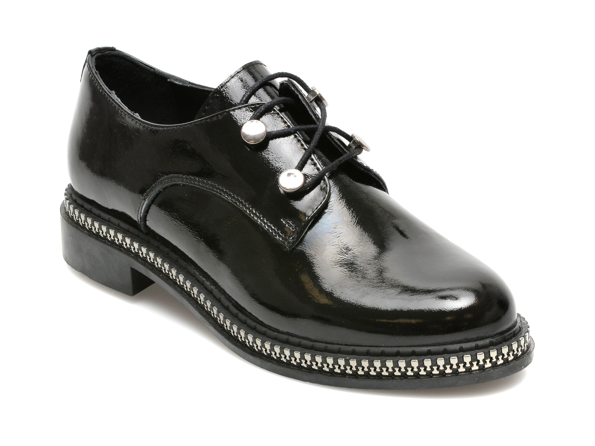 Pantofi FLAVIA PASSINI negri, 7655K, din piele naturala lacuita imagine reduceri black friday 2021 Flavia Passini