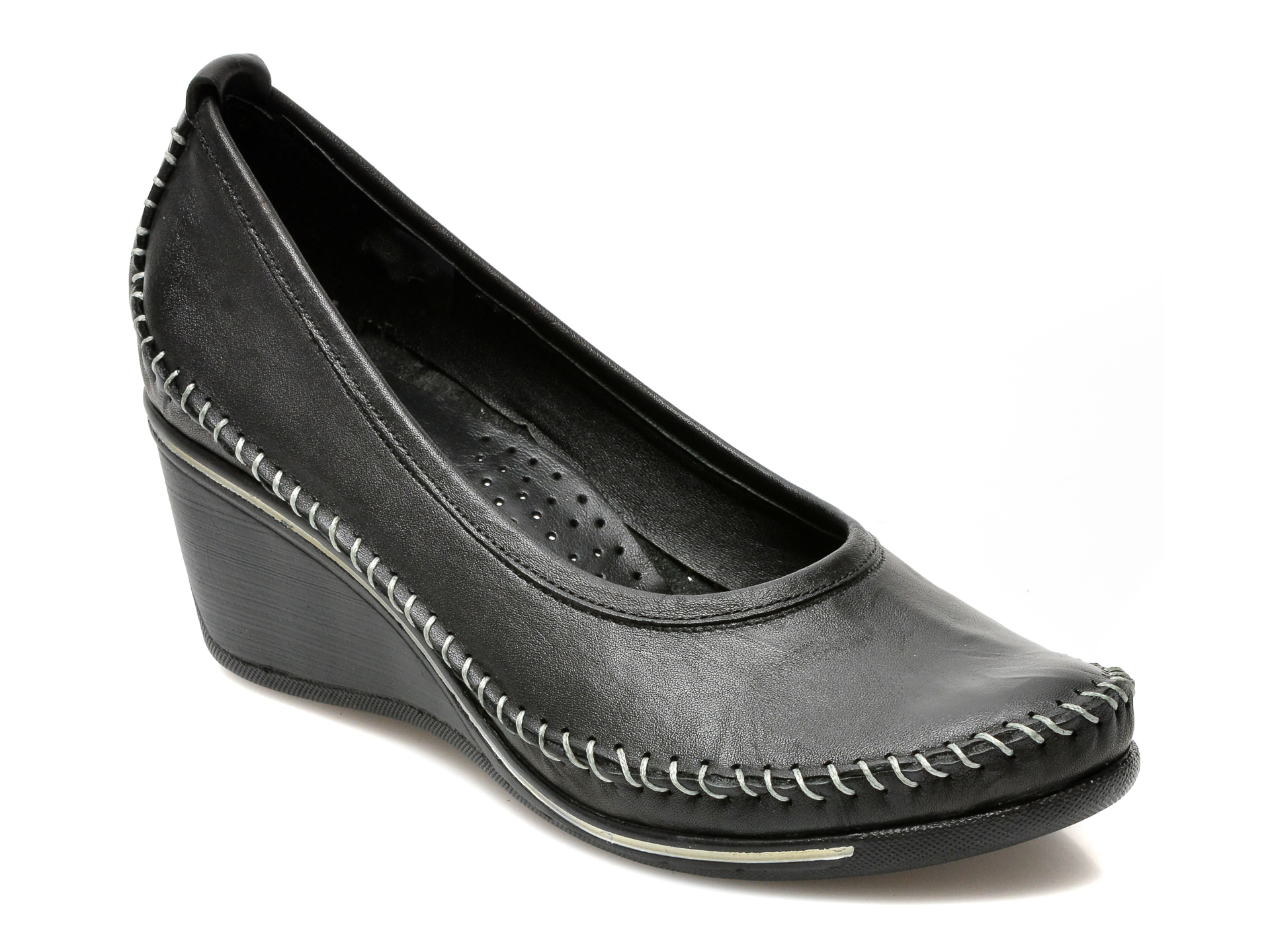 Pantofi FLAVIA PASSINI negri, ARS134, din piele naturala /femei/pantofi imagine noua