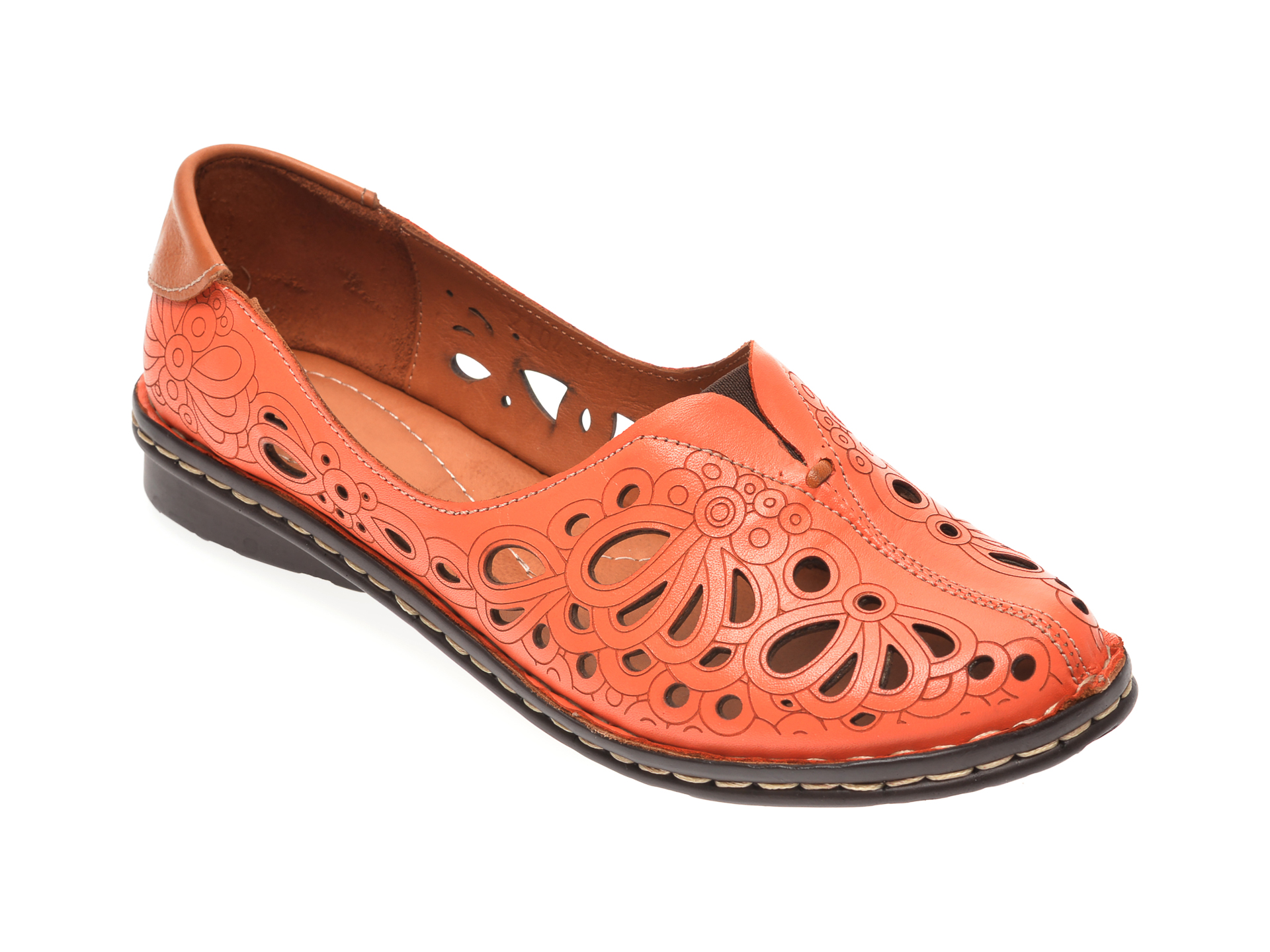 Pantofi FLAVIA PASSINI portocalii, 21041, din piele naturala