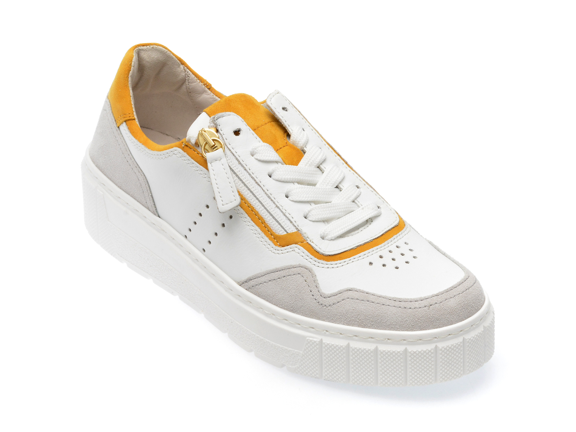 Pantofi GABOR albi, 26418, din piele naturala /femei/pantofi