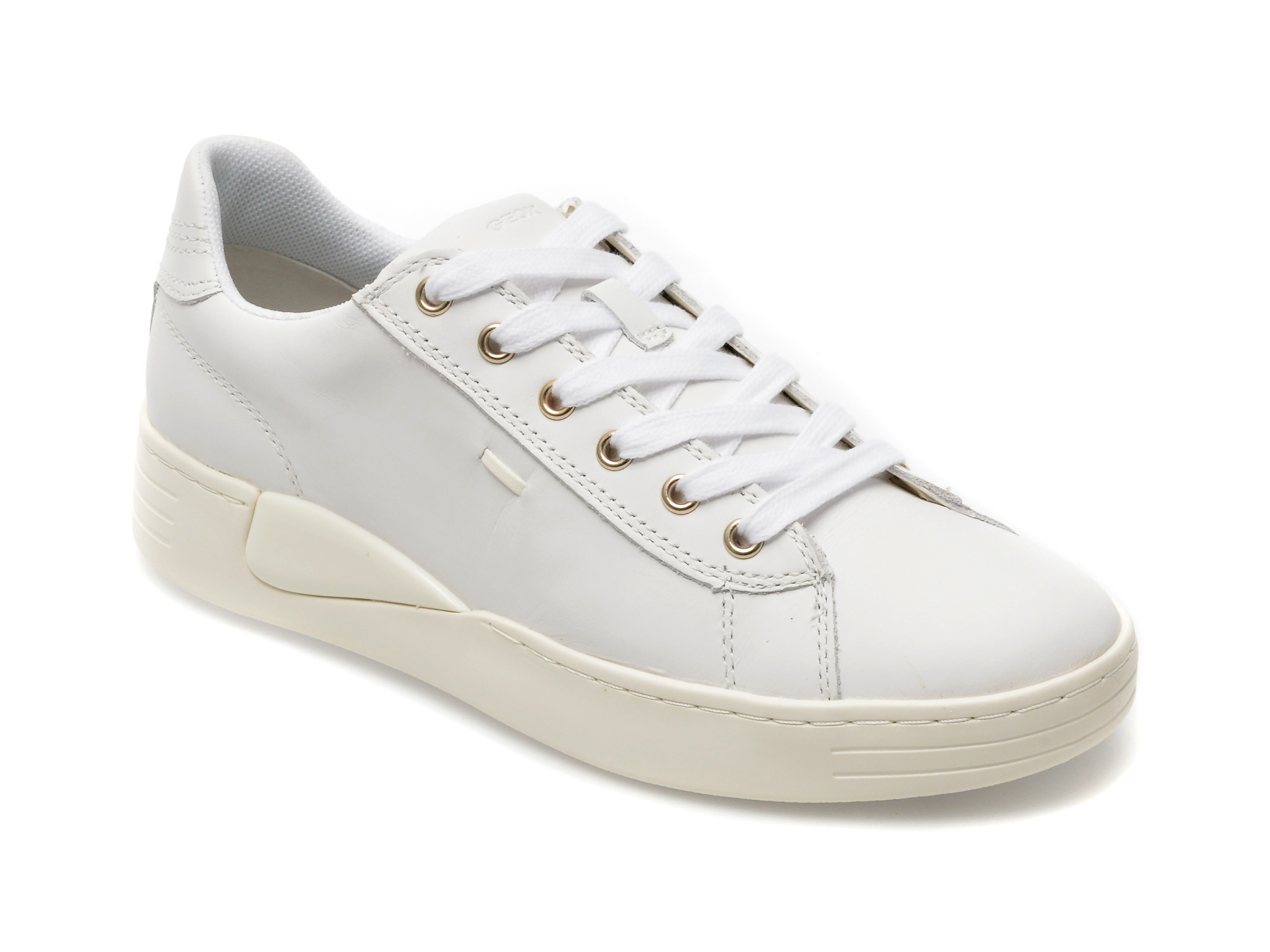 Pantofi GEOX albi, D2624B, din piele naturala Geox imagine noua 2022