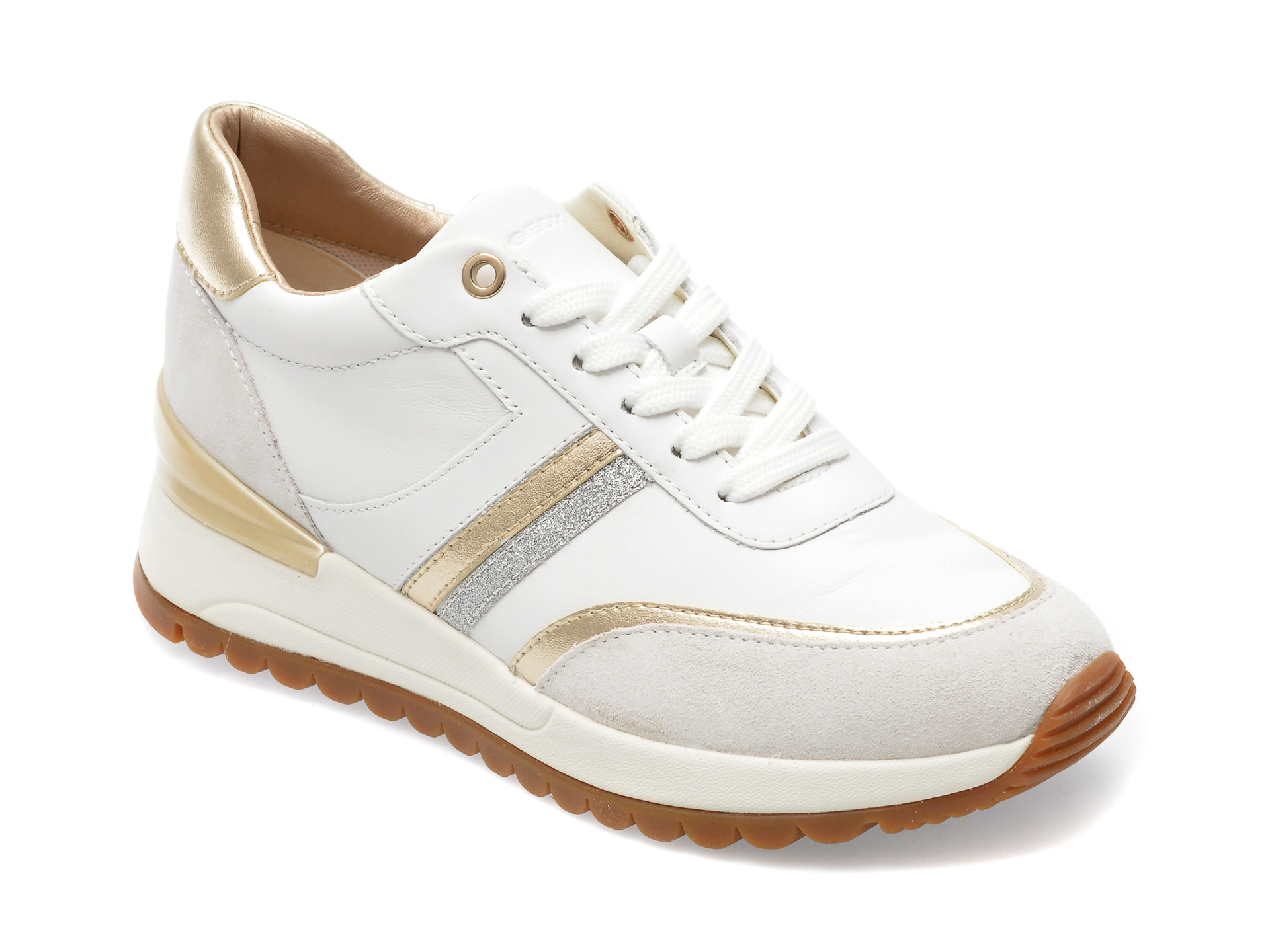 Pantofi GEOX albi, D3500A, din piele naturala /femei/pantofi imagine super redus 2022