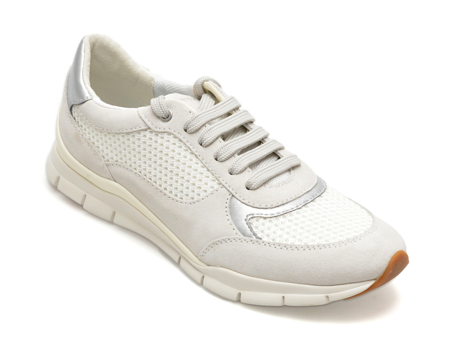 Pantofi GEOX albi, D35F2A, din piele intoarsa