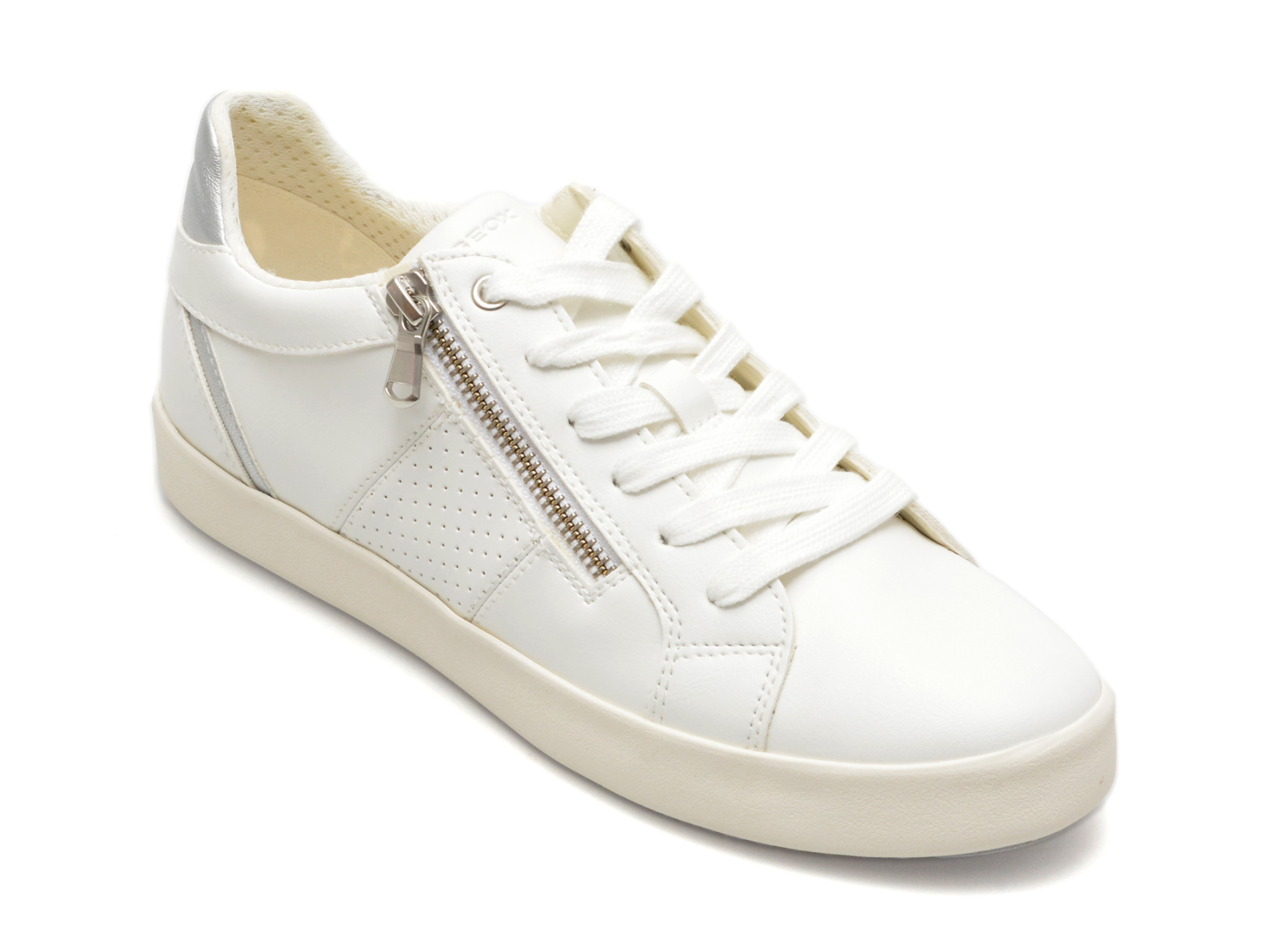 Pantofi GEOX albi, D366HE, din piele ecologica