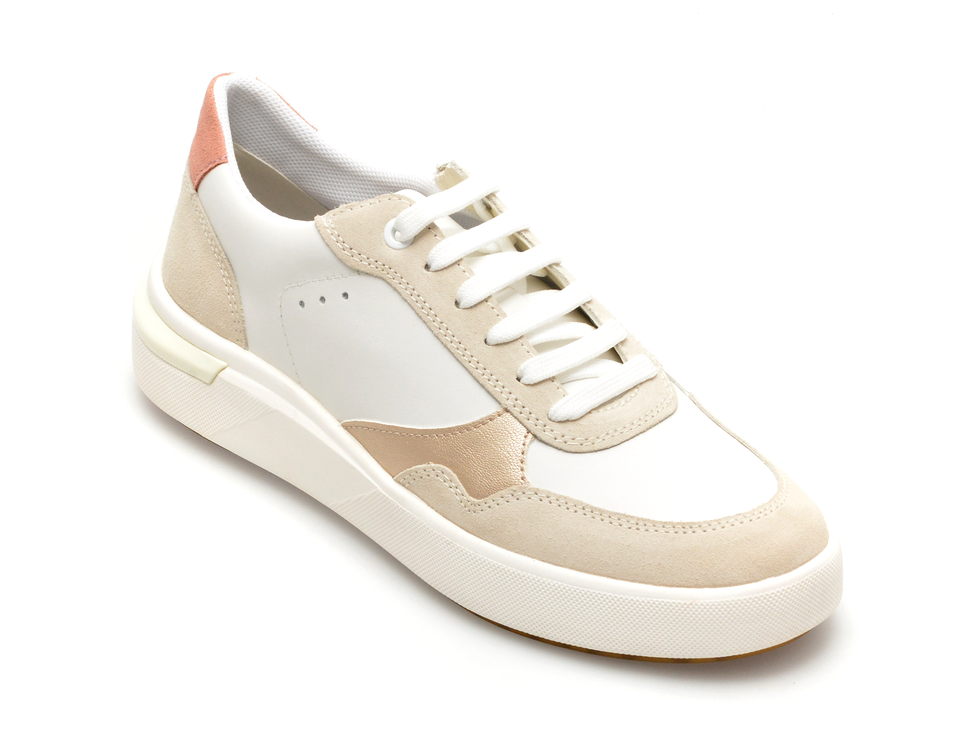 Pantofi GEOX albi, D45QFA, din piele naturala
