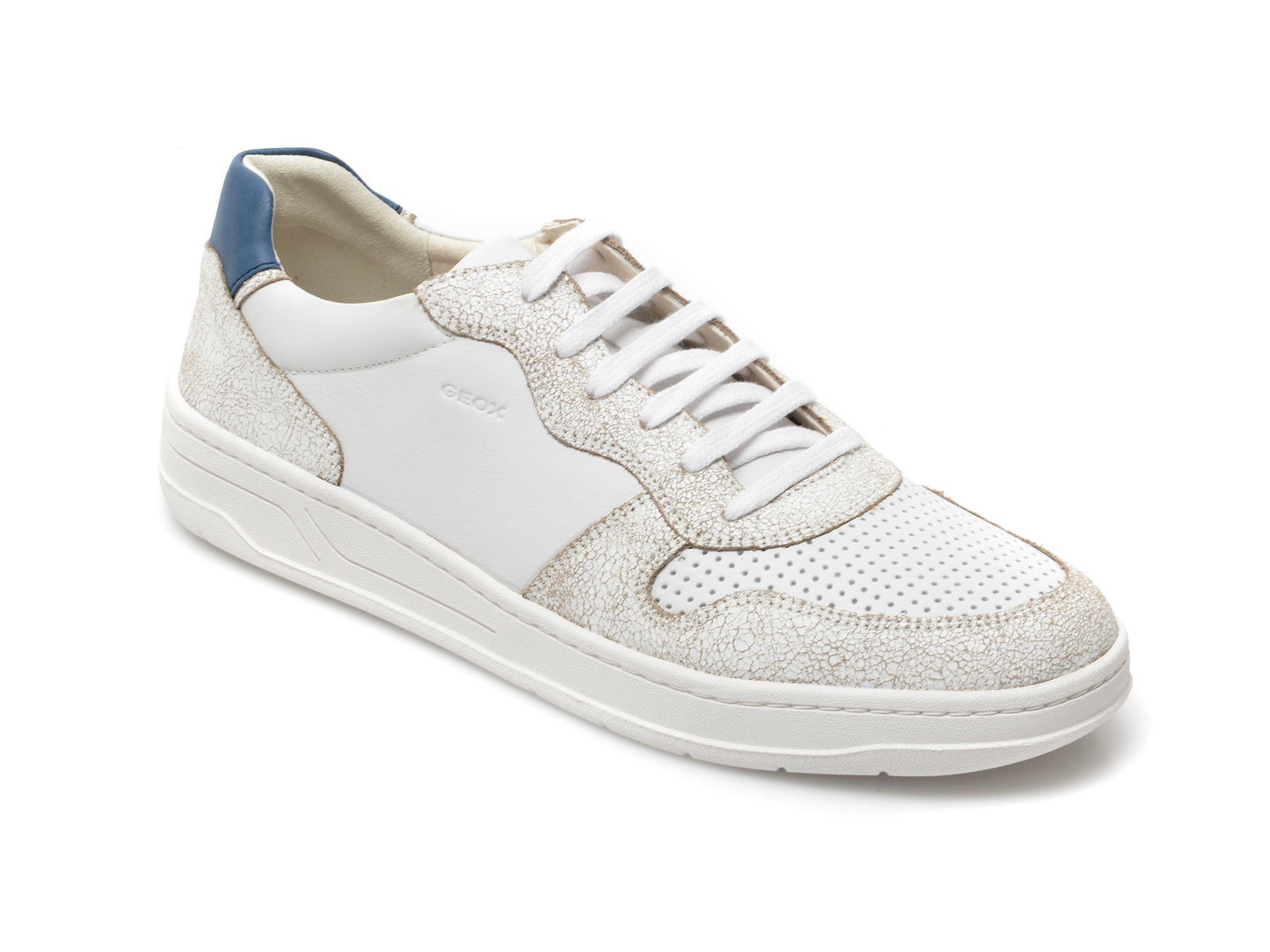 Pantofi GEOX albi, U25DXA, din piele naturala