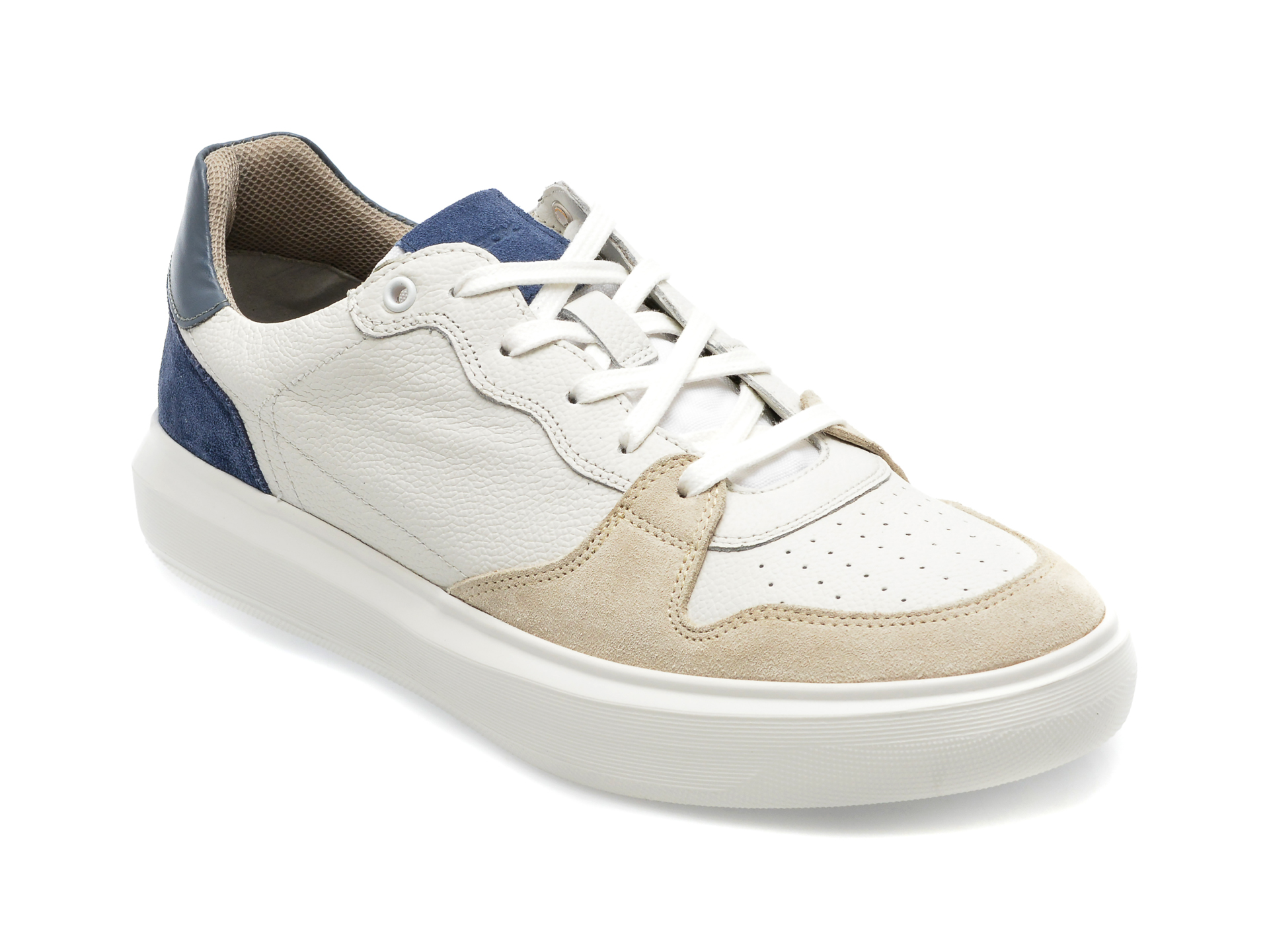 Pantofi GEOX albi, U355WB, din piele naturala /barbati/pantofi