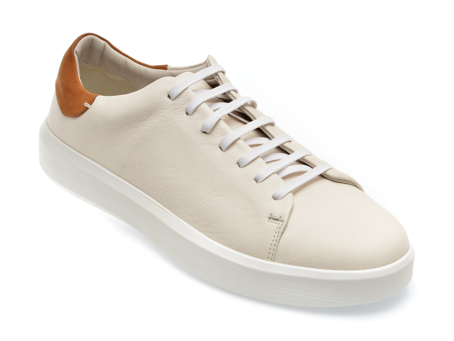 Pantofi GEOX albi, U35EAB, din piele naturala /barbati/pantofi imagine super redus 2022