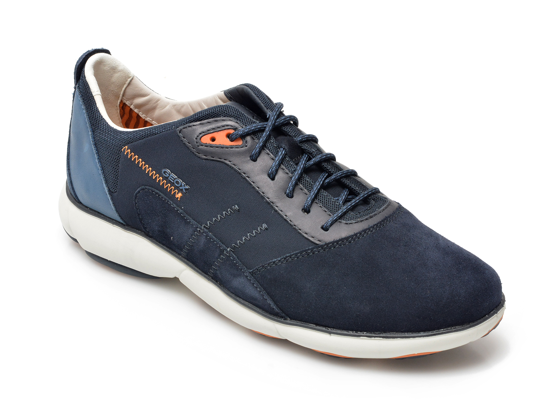 Pantofi GEOX bleumarin, U25D7C, din material textil si piele naturala Geox Geox
