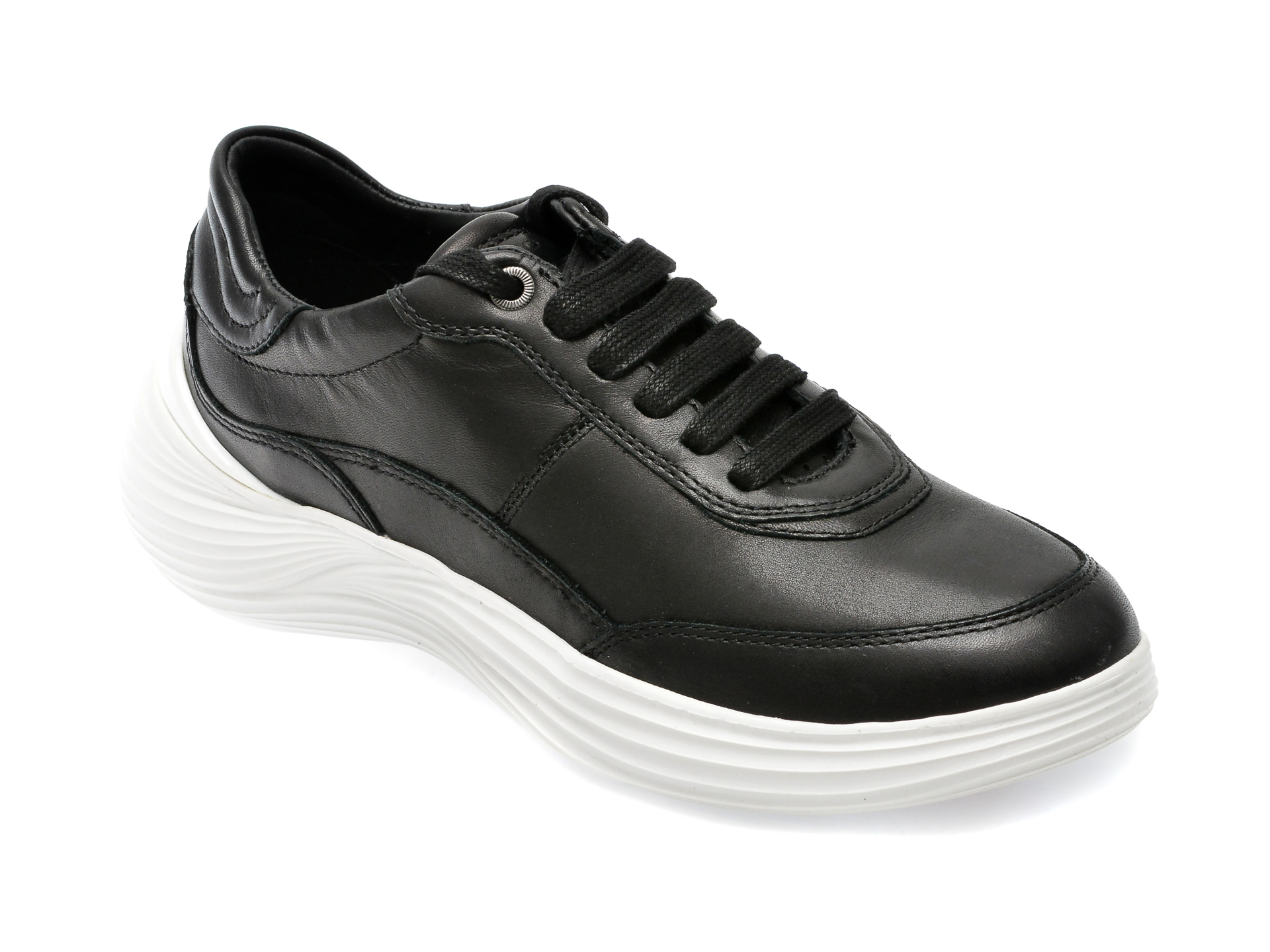 Pantofi GEOX negri, D35TDA, din piele naturala imagine reduceri black friday 2021 Geox