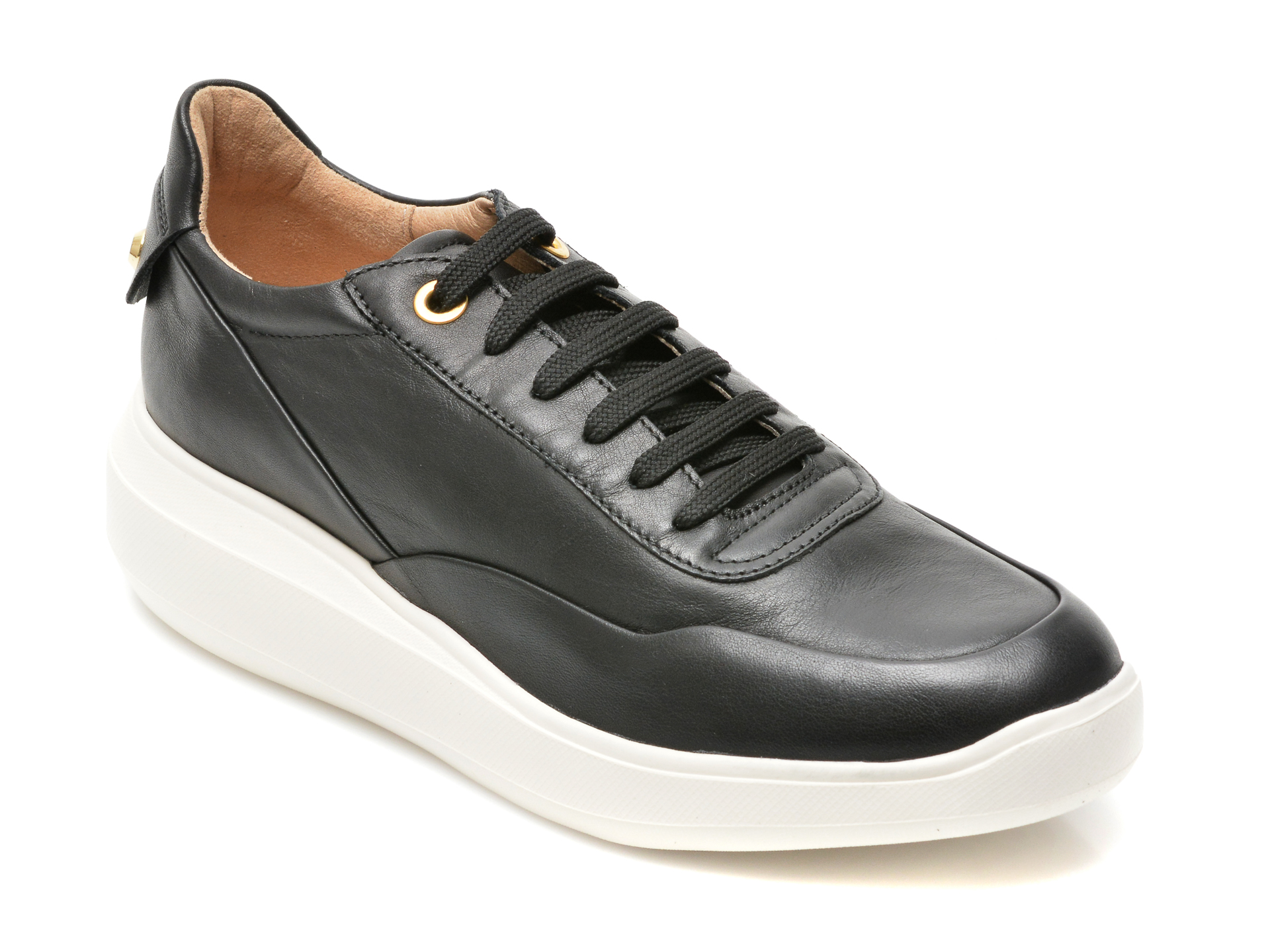 Pantofi GEOX negri, D84APA, din piele naturala Geox imagine noua