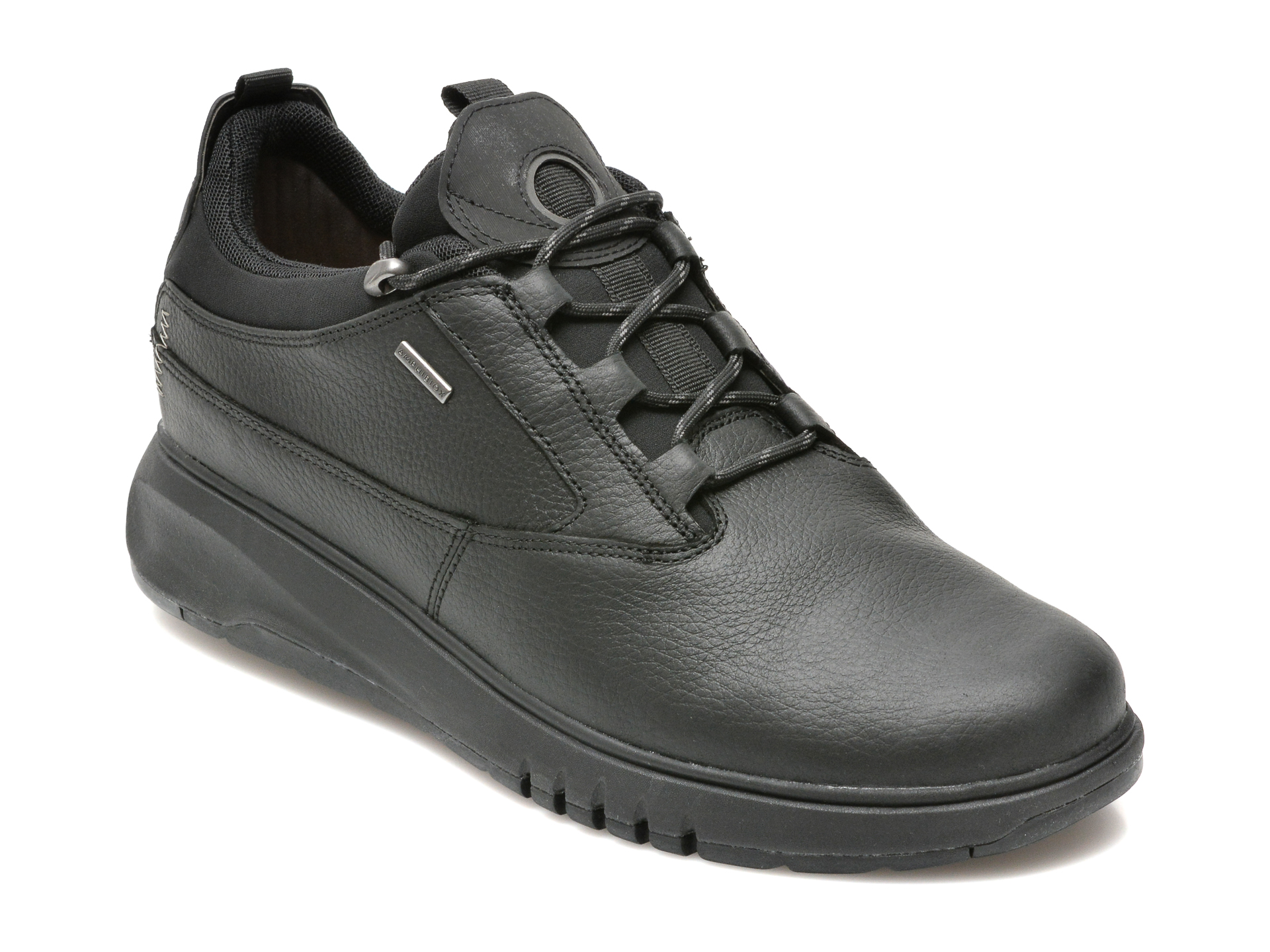 Pantofi GEOX negri, U16APA, din material textil si piele naturala Geox