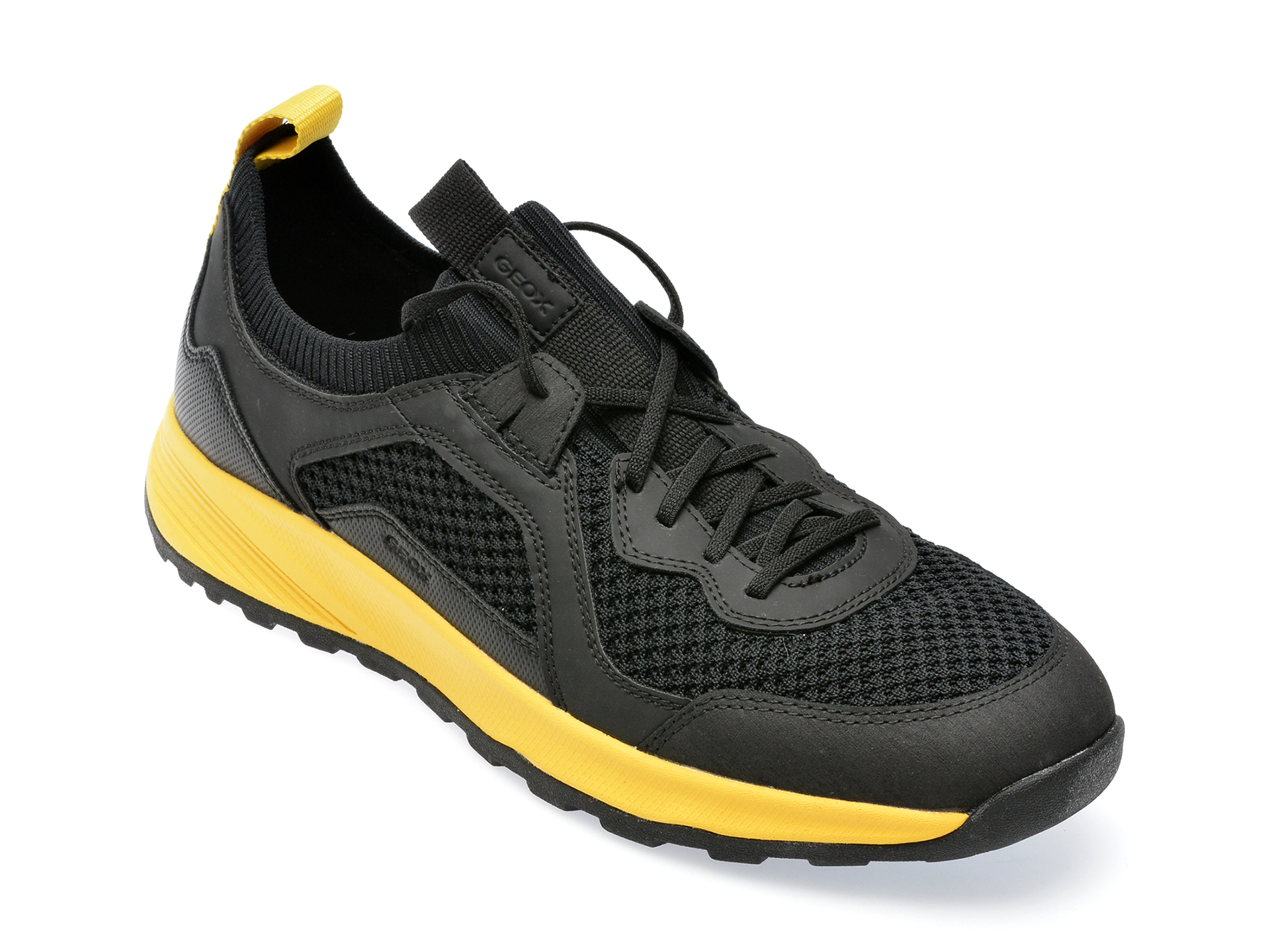 Pantofi GEOX negri, U35EYA, din material textil /barbati/pantofi imagine super redus 2022