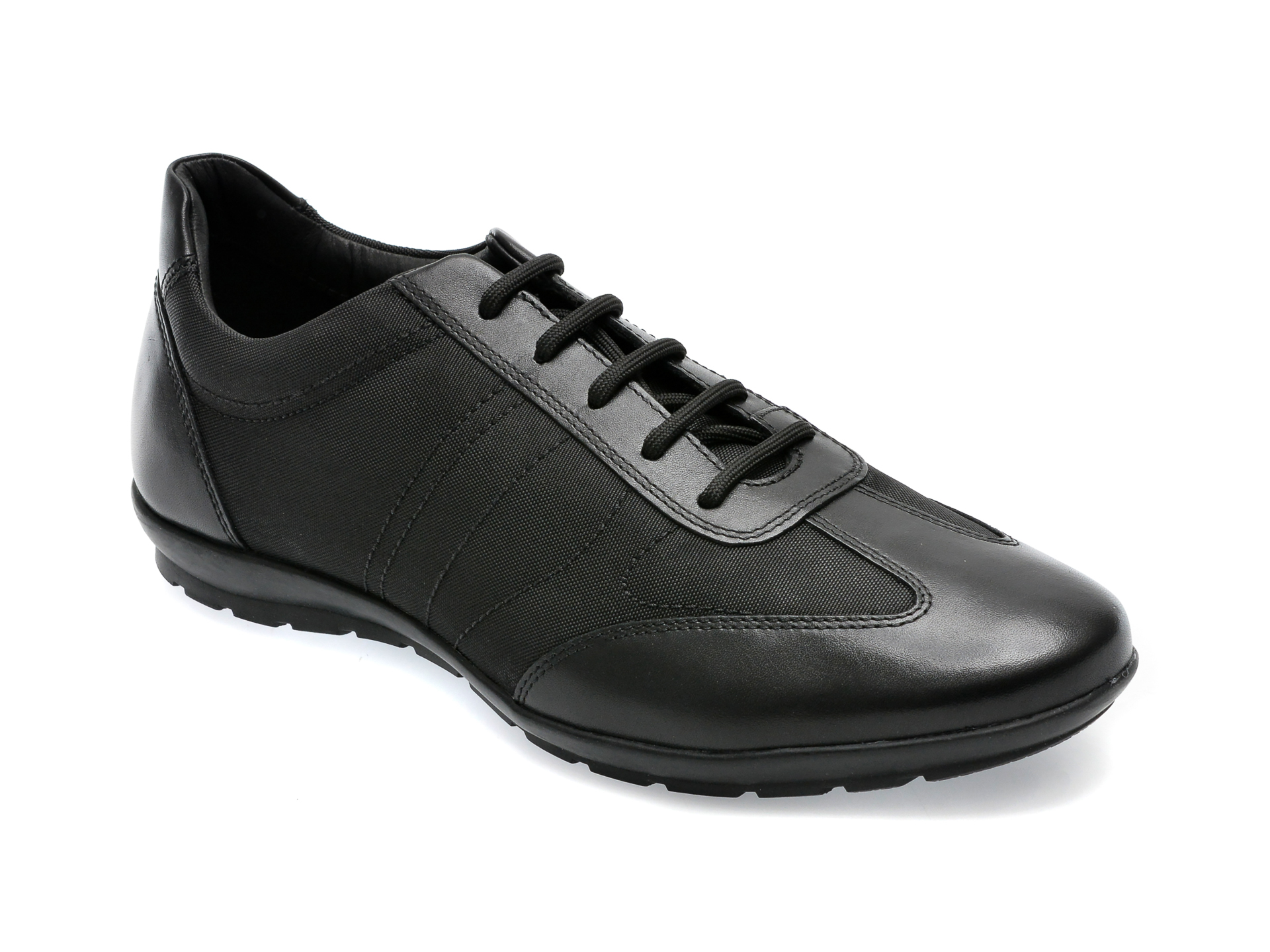 Pantofi GEOX negri, U74A5B, din piele naturala si material textil /barbati/pantofi imagine super redus 2022