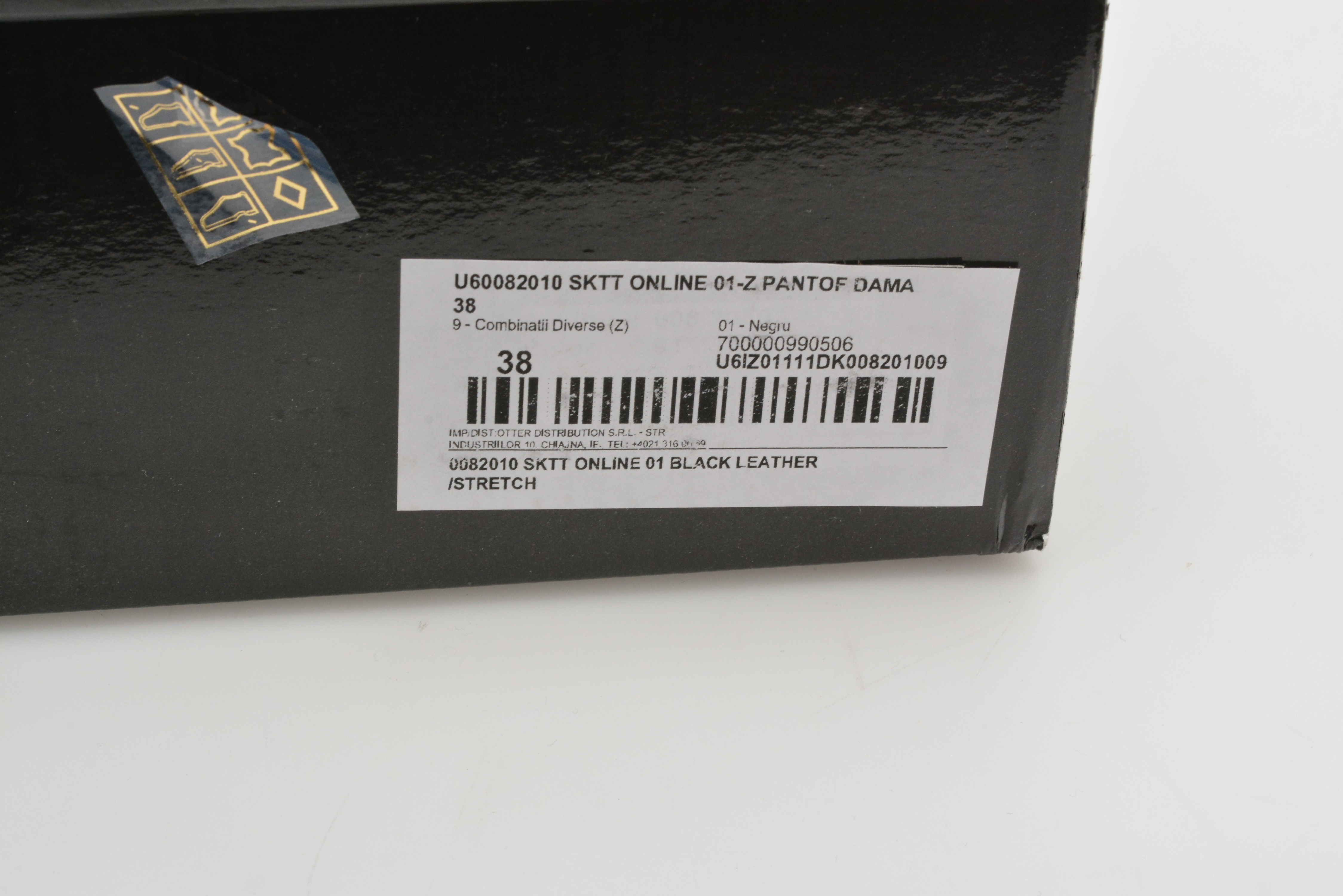 Pantofi GOLD DEER negri, 82010, din piele naturala