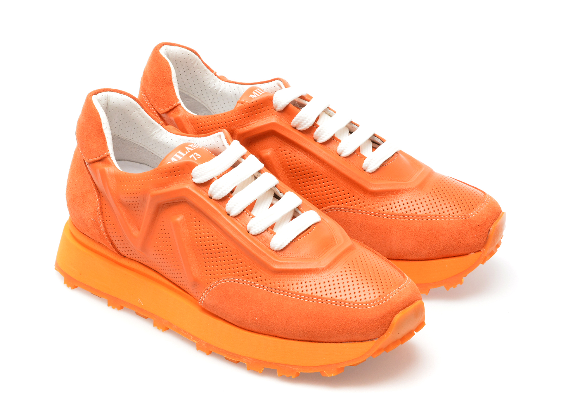 Pantofi GOLD DEER portocalii, 1187032, din piele naturala