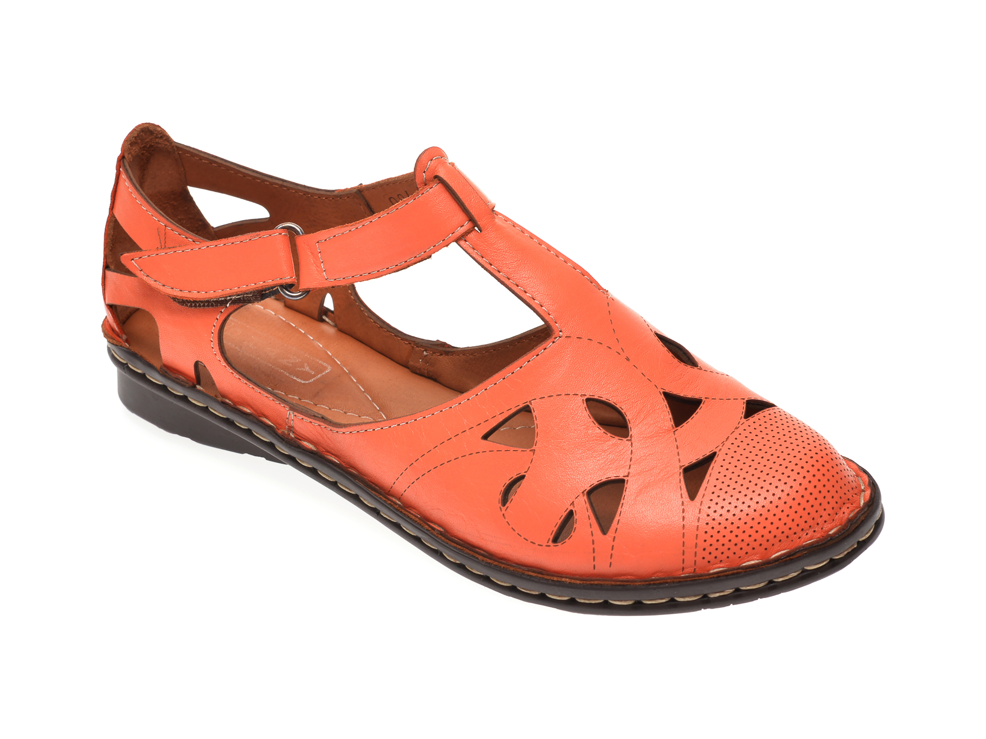 Pantofi GRAND MODA portocalii, 21451, din piele naturala