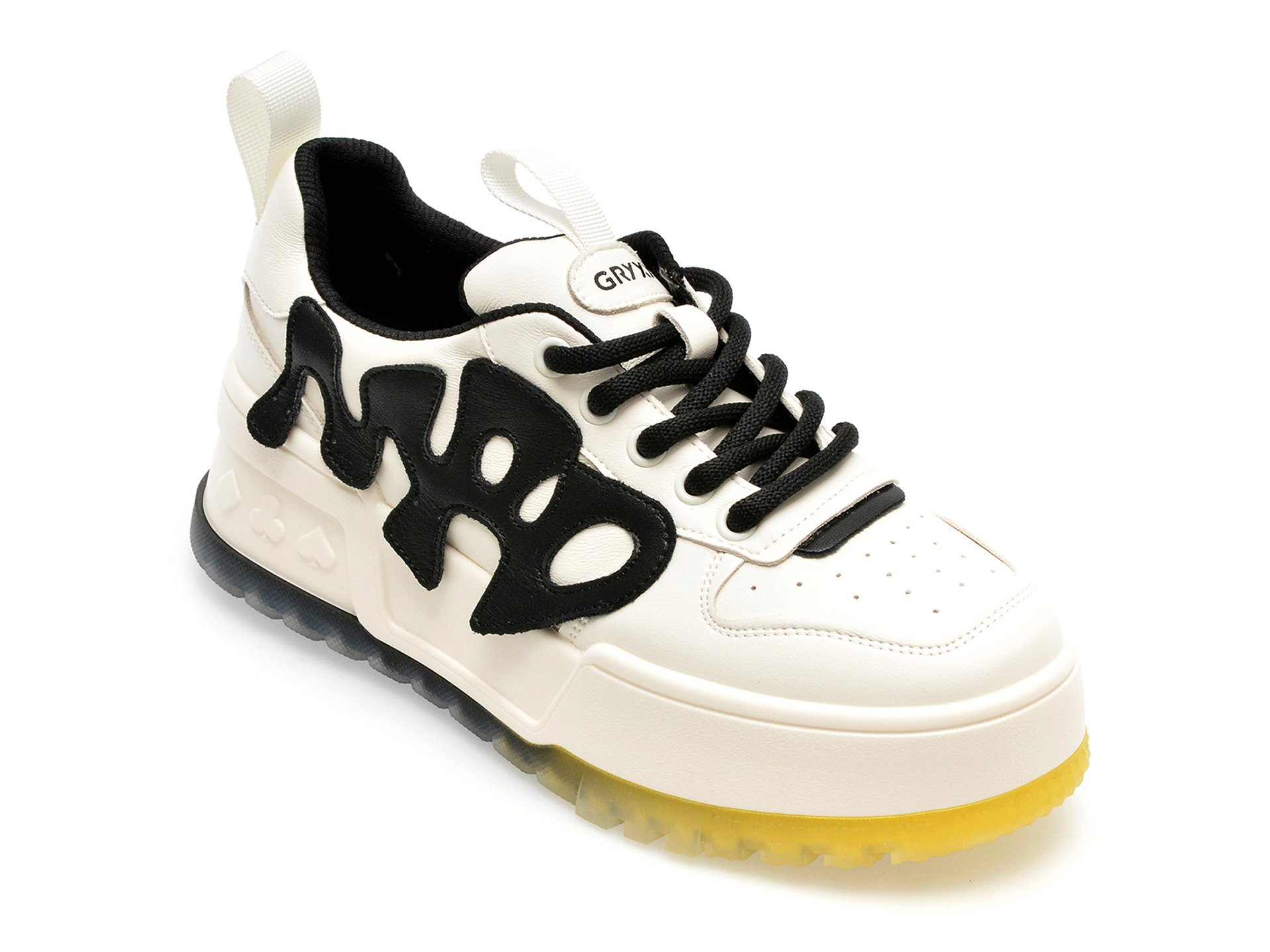 Pantofi GRYXX alb-negru, 236, din piele naturala