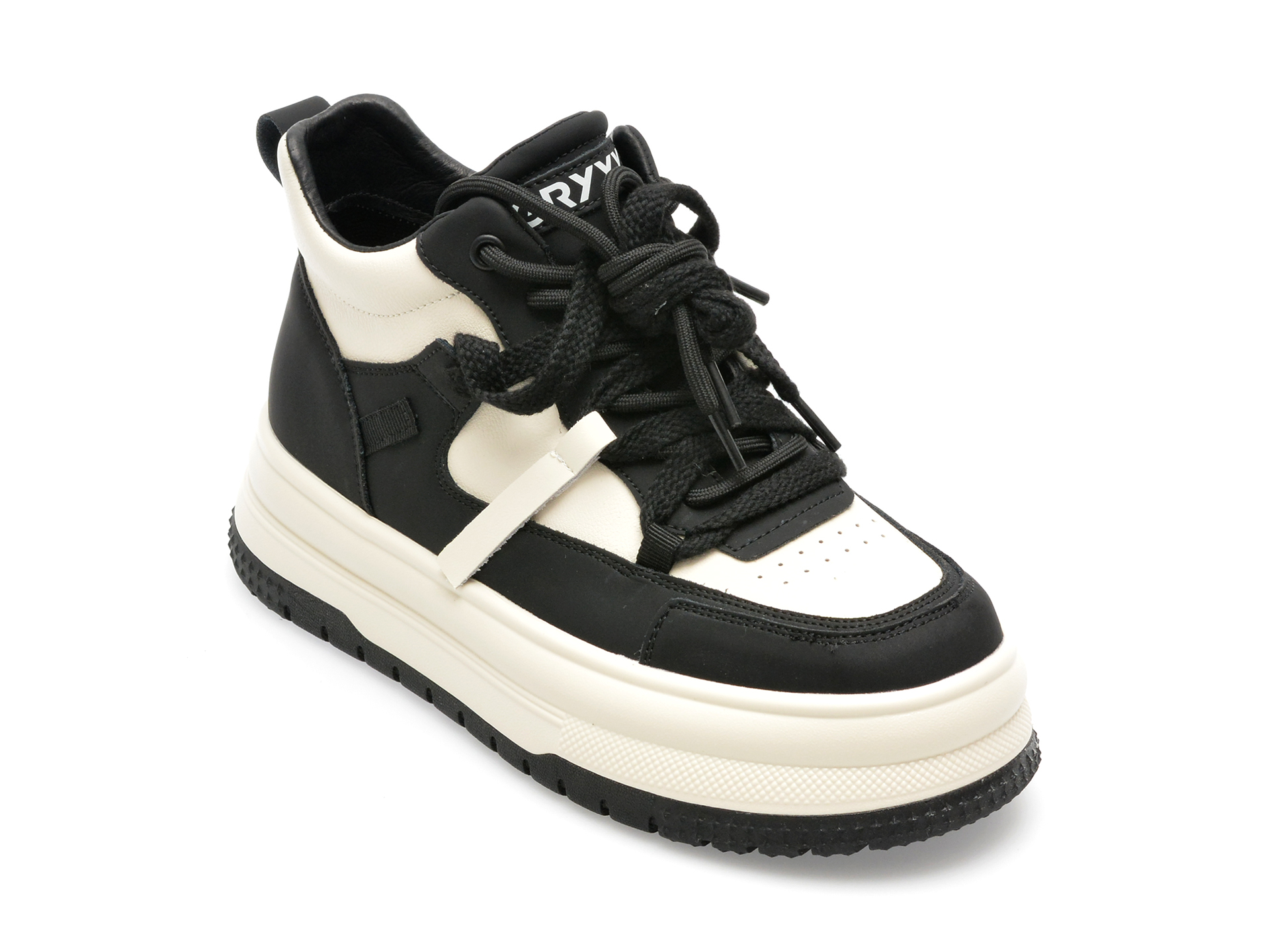 Pantofi GRYXX alb-negru, 32336, din piele naturala