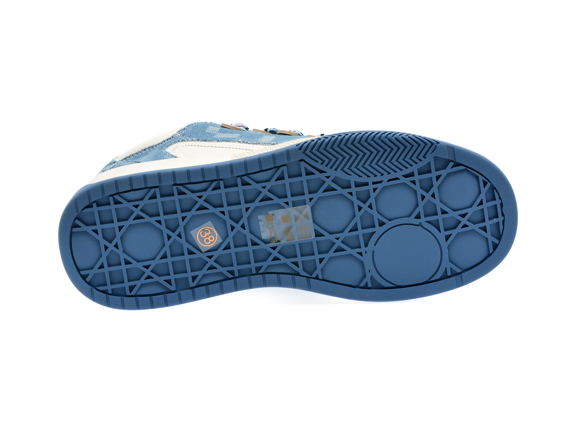 Pantofi GRYXX albastri, 9867, din piele naturala si material textil