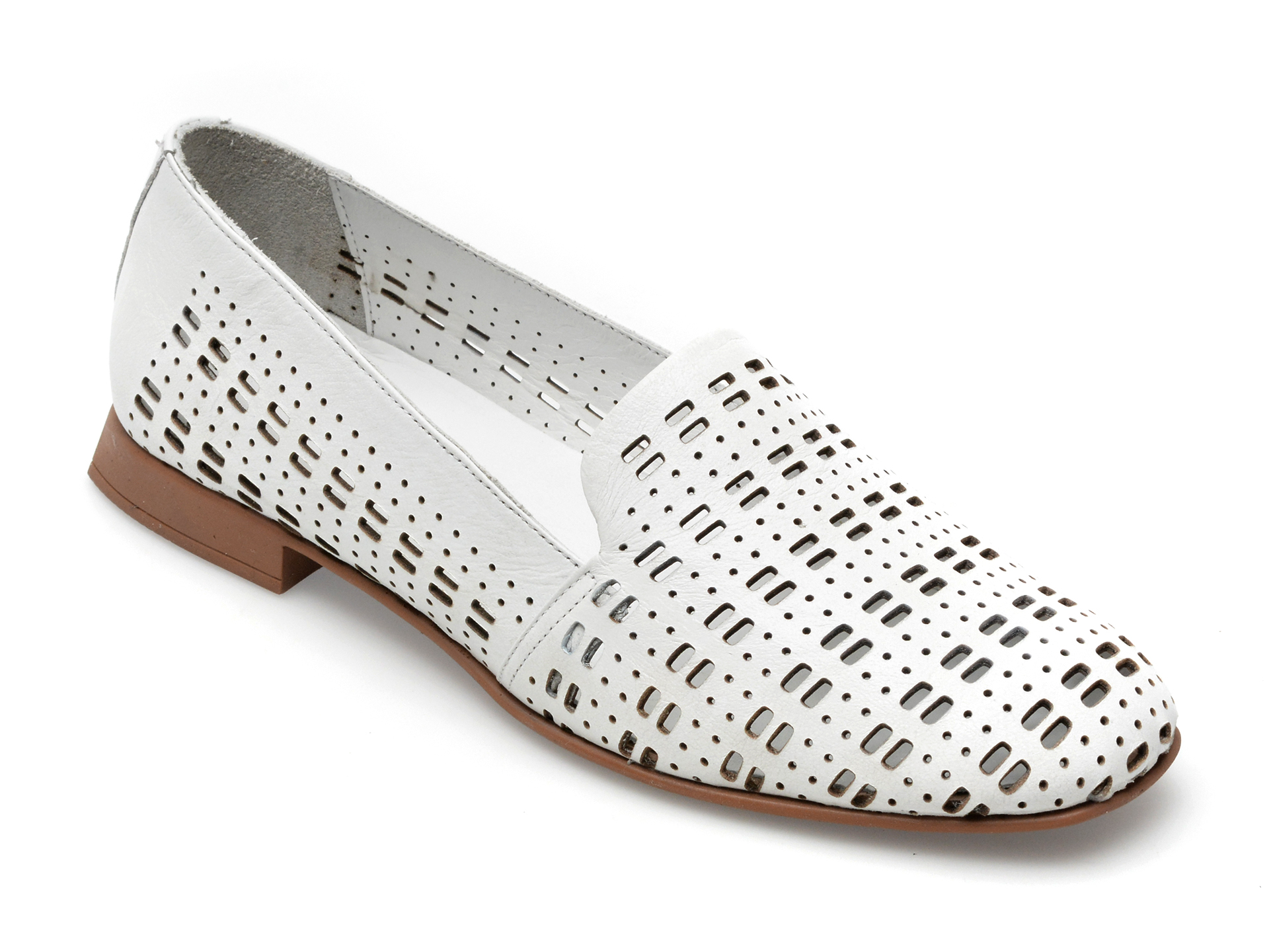 Pantofi GRYXX albi, 10803, din piele naturala
