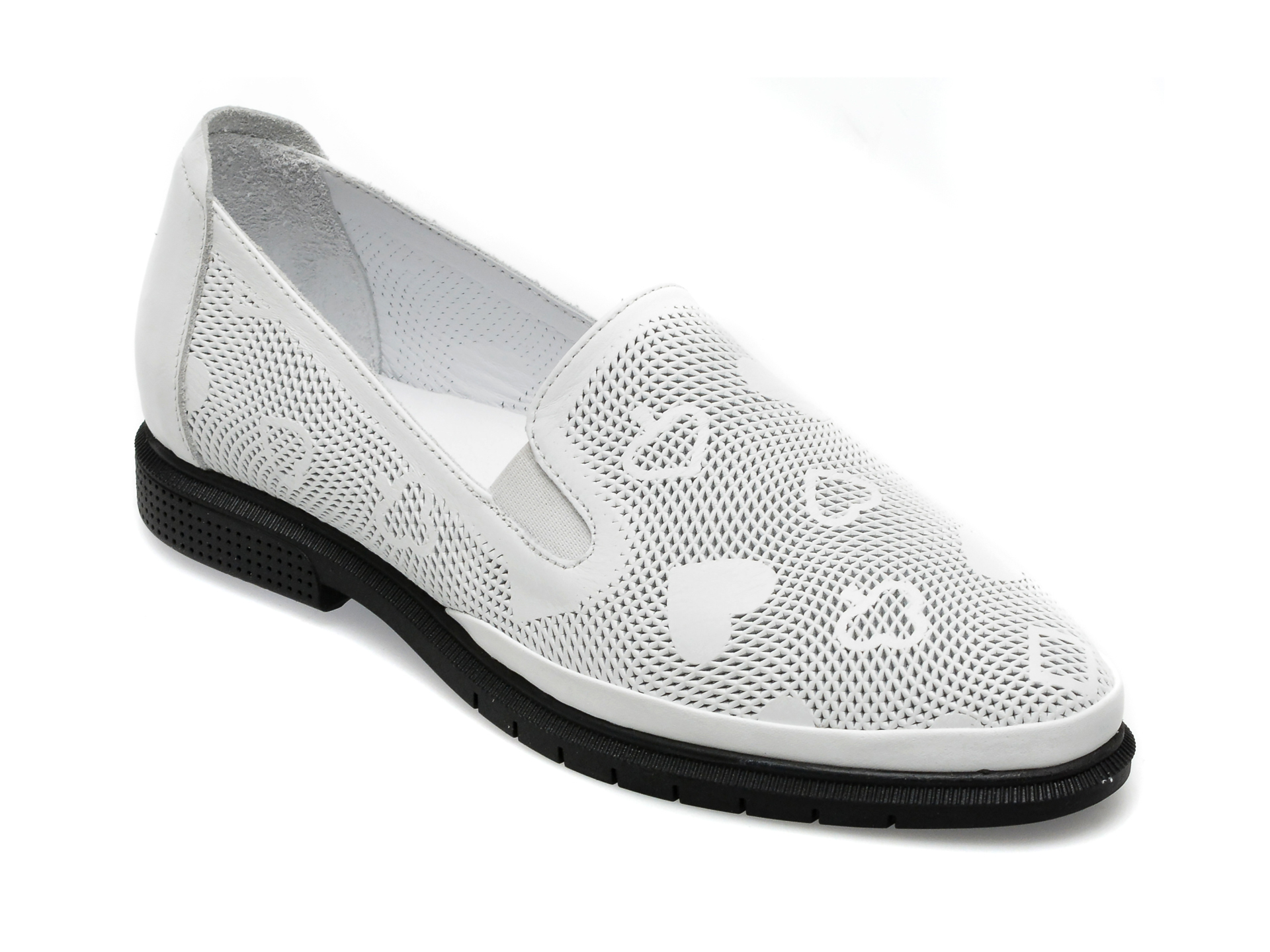 Pantofi GRYXX albi, 309896, din piele naturala