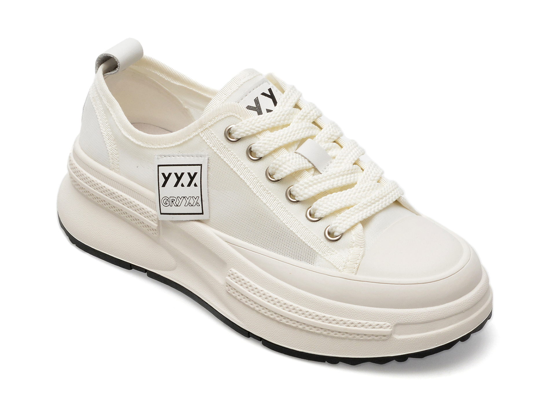 Pantofi GRYXX albi, 8302, din material textil imagine reduceri black friday 2021 Gryxx
