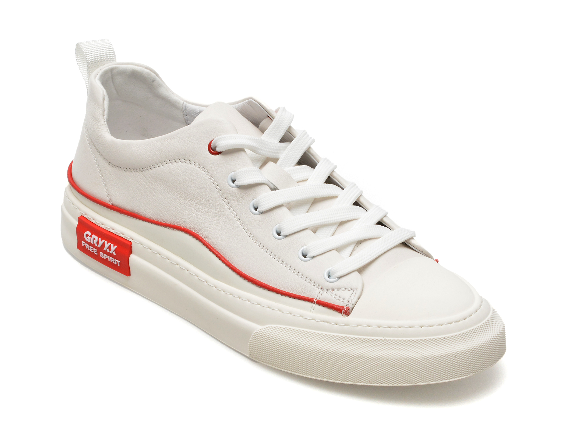 Pantofi GRYXX albi, EE22716, din piele naturala