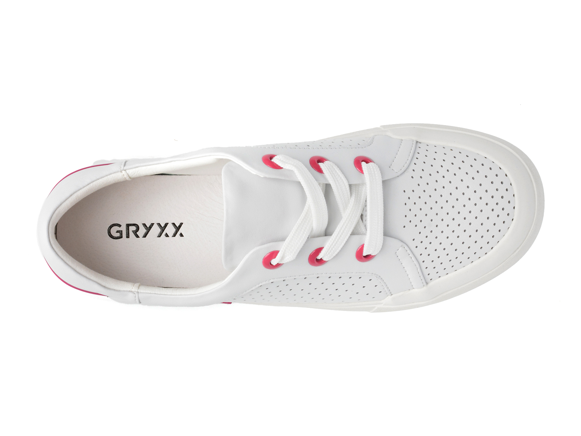 Poze Pantofi GRYXX albi, KD561, din piele naturala