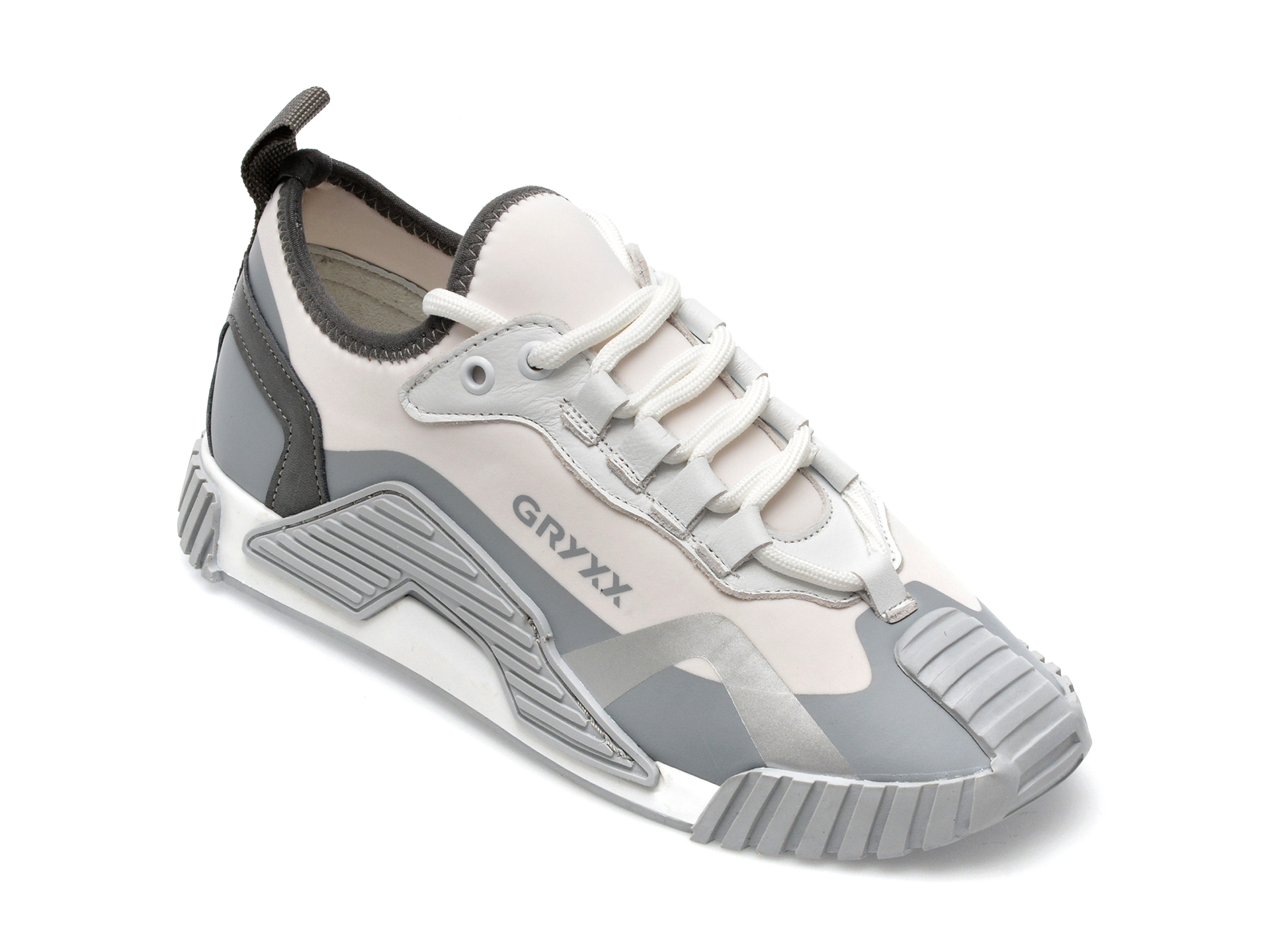 Pantofi GRYXX argintii, MK11920, din material textil /femei/pantofi