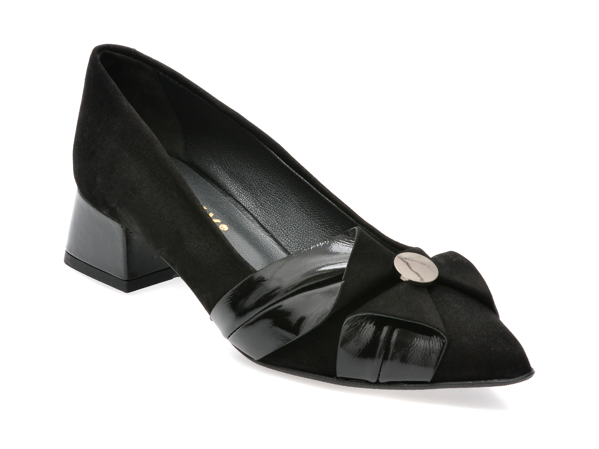 Pantofi GRYXX negri, 1118, din piele intoarsa /femei/pantofi