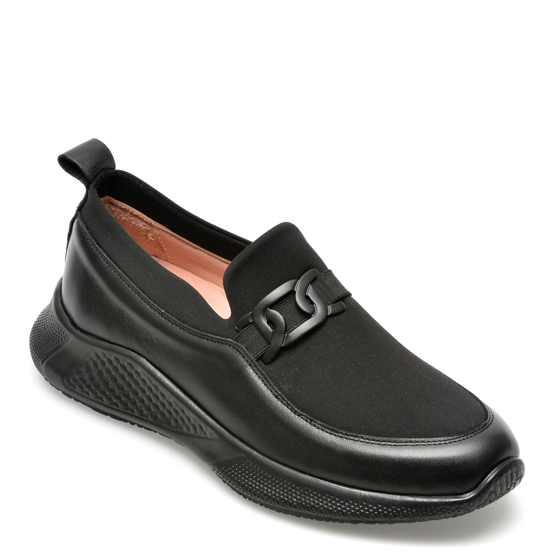 Pantofi GRYXX negri, 219Y005, din piele naturala si material textil