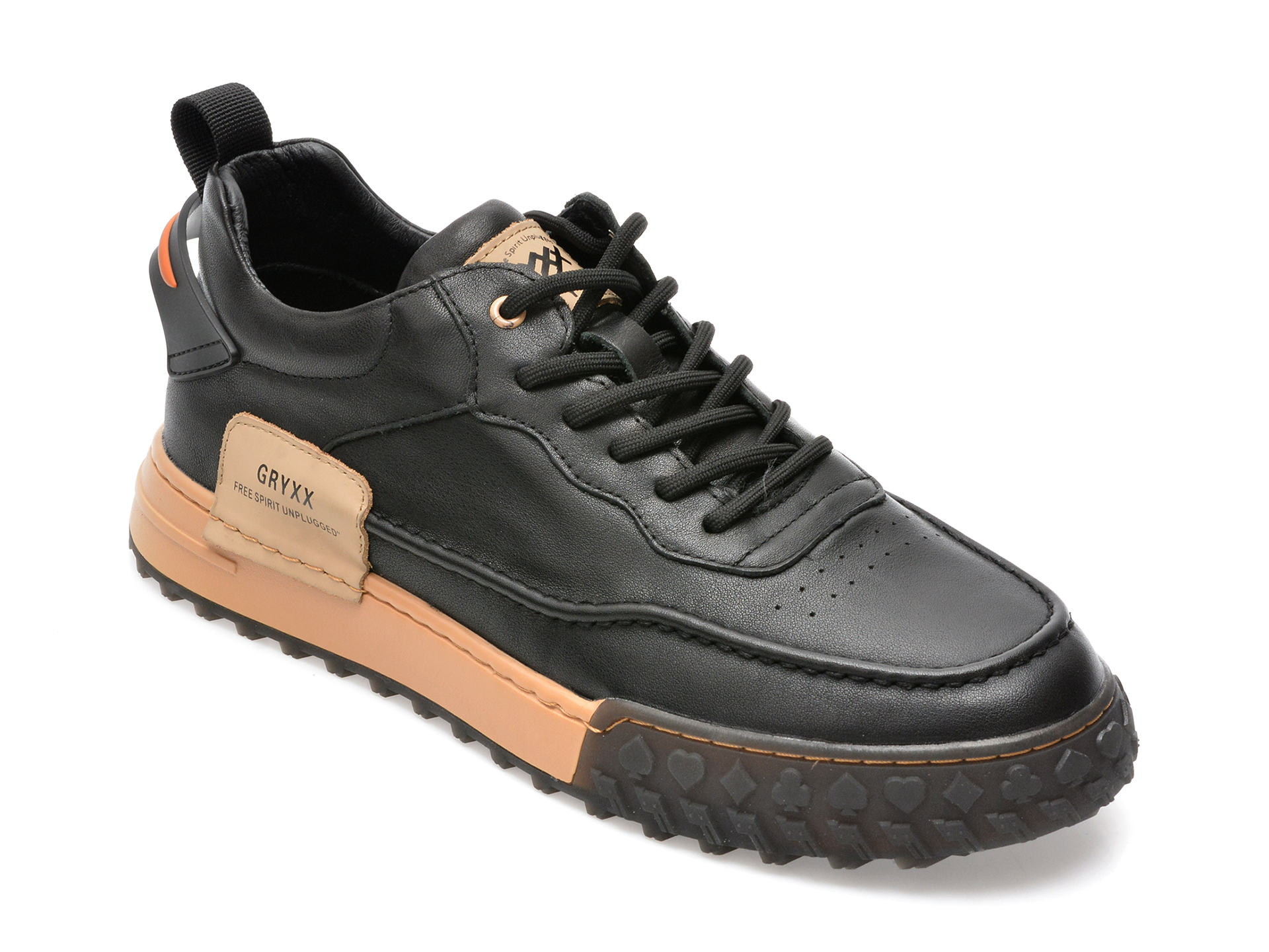Pantofi OTTER negri, EF426, din piele naturala /barbati/pantofi