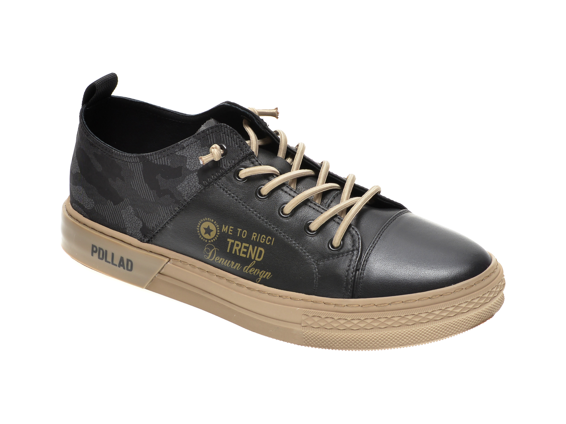 Pantofi GRYXX negri, 81381, din material textil si piele naturala