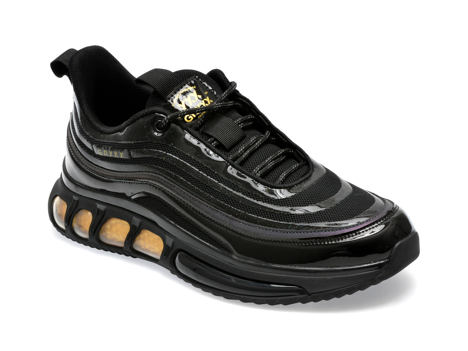 Pantofi GRYXX negri, 9909, din piele ecologica /barbati/pantofi imagine noua