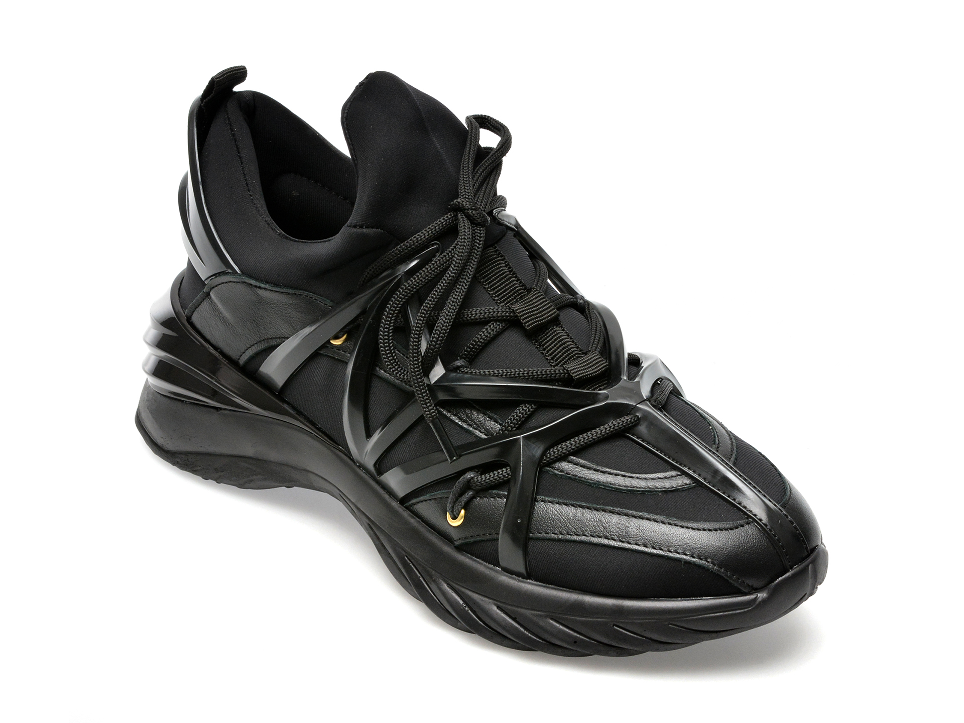 Pantofi GRYXX negri, P241, din material textil /femei/pantofi