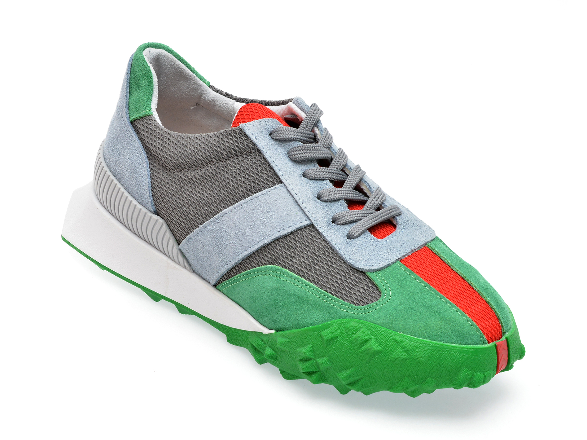 Pantofi GRYXX verzi, 3501, din piele intoarsa si material textil /femei/pantofi imagine super redus 2022