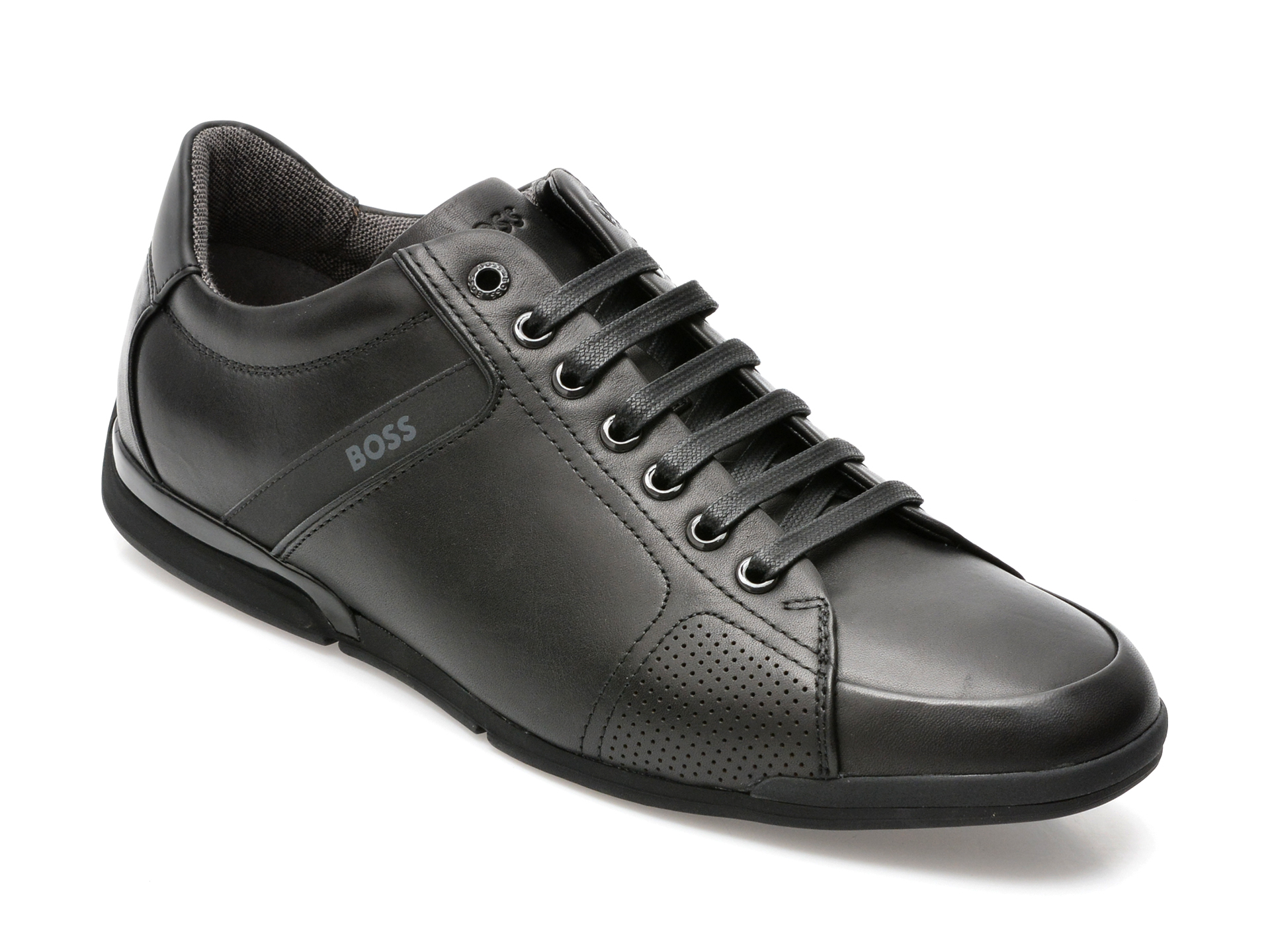 Pantofi HUGO BOSS negri, 1262, din piele naturala /barbati/pantofi imagine super redus 2022