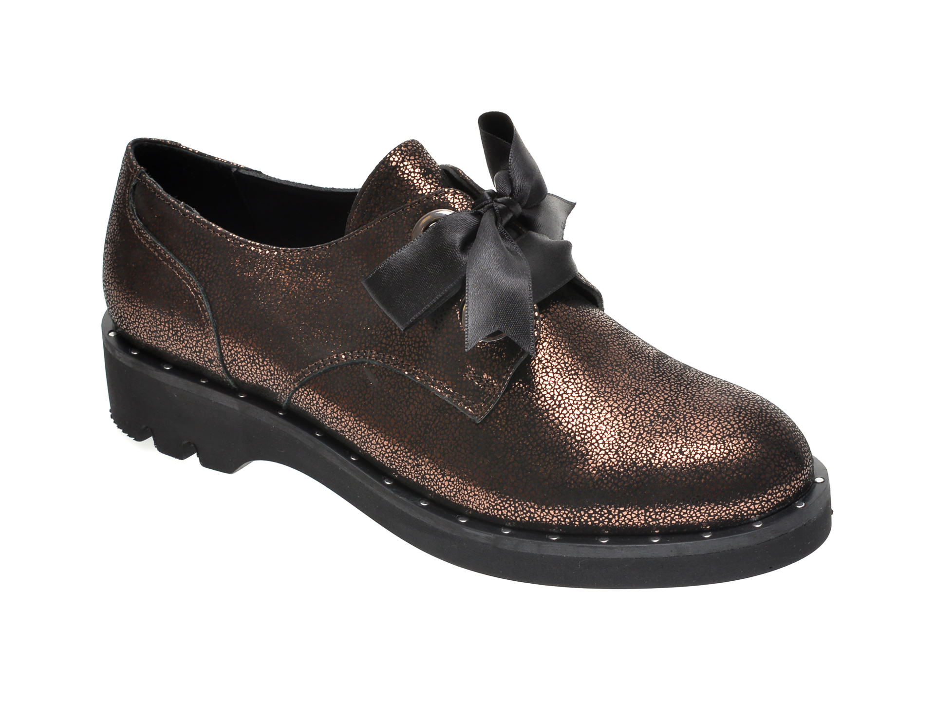 Pantofi ILOZ bronz, 107393, din piele naturala