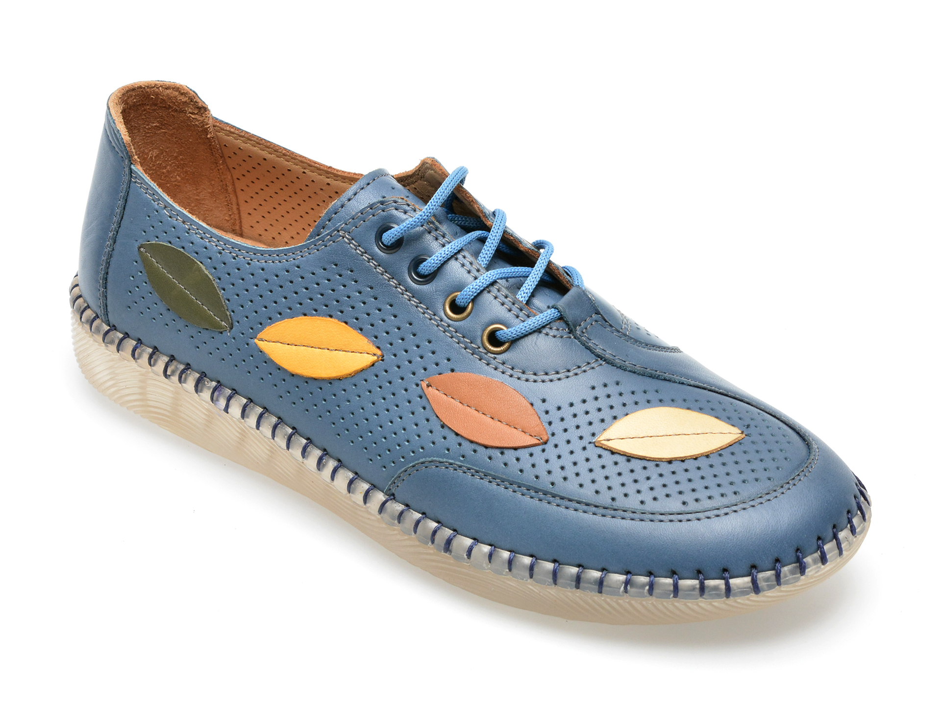 Pantofi IMAGE albastri, 22110, din piele naturala Image imagine noua 2022