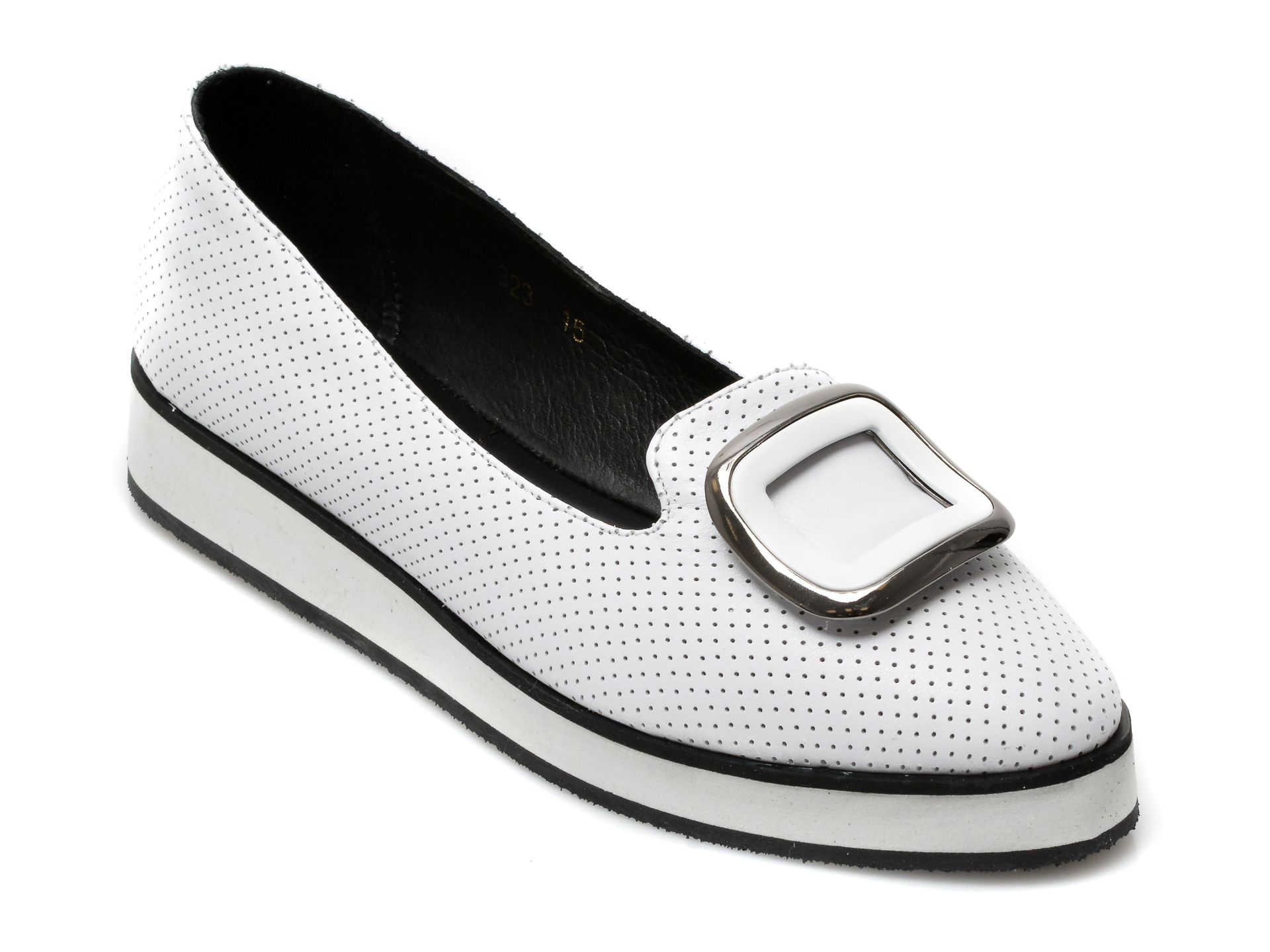 Pantofi IMAGE albi, 167324, din piele naturala Image