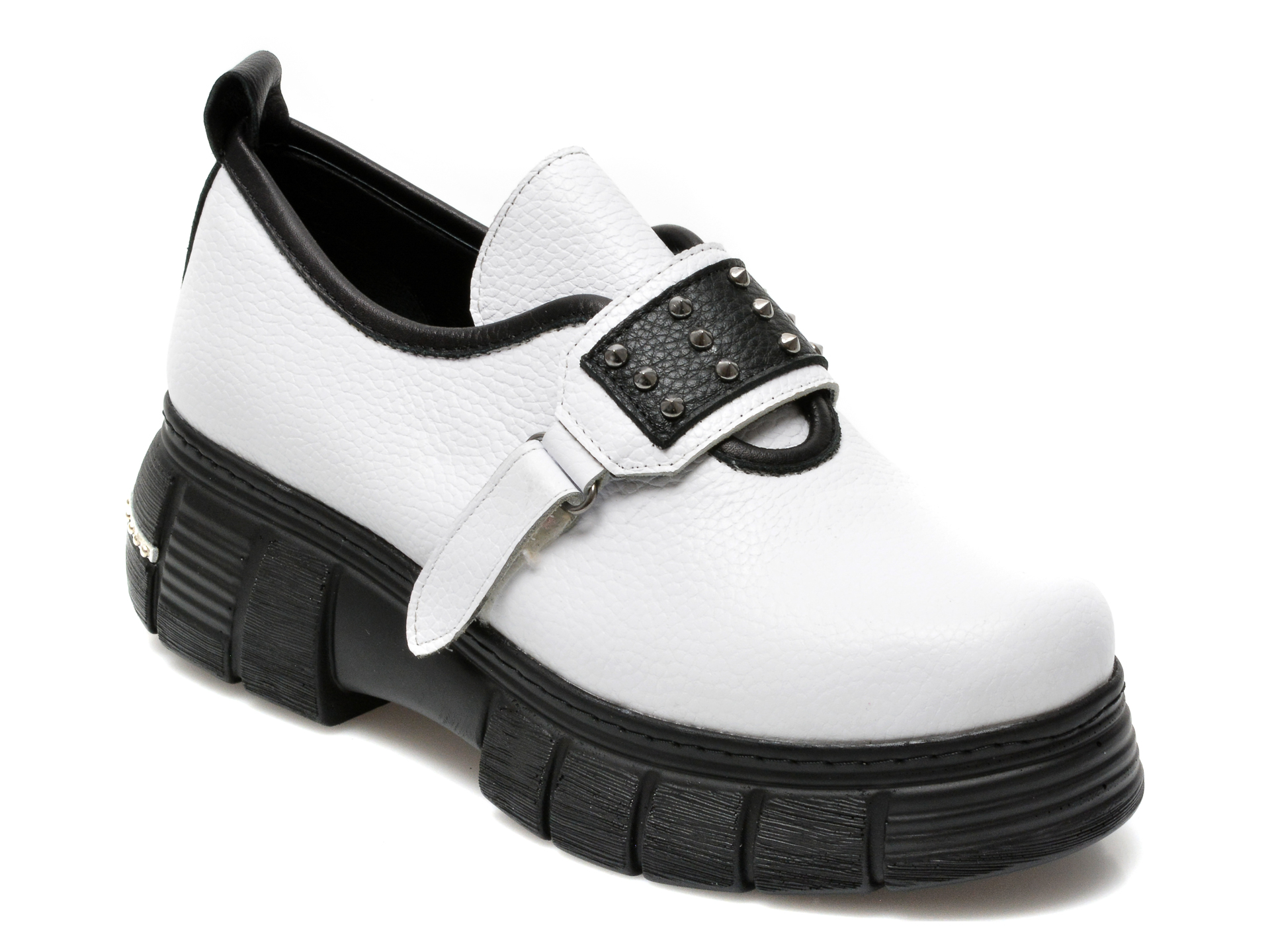Pantofi IMAGE albi, 244418, din piele naturala Image imagine noua