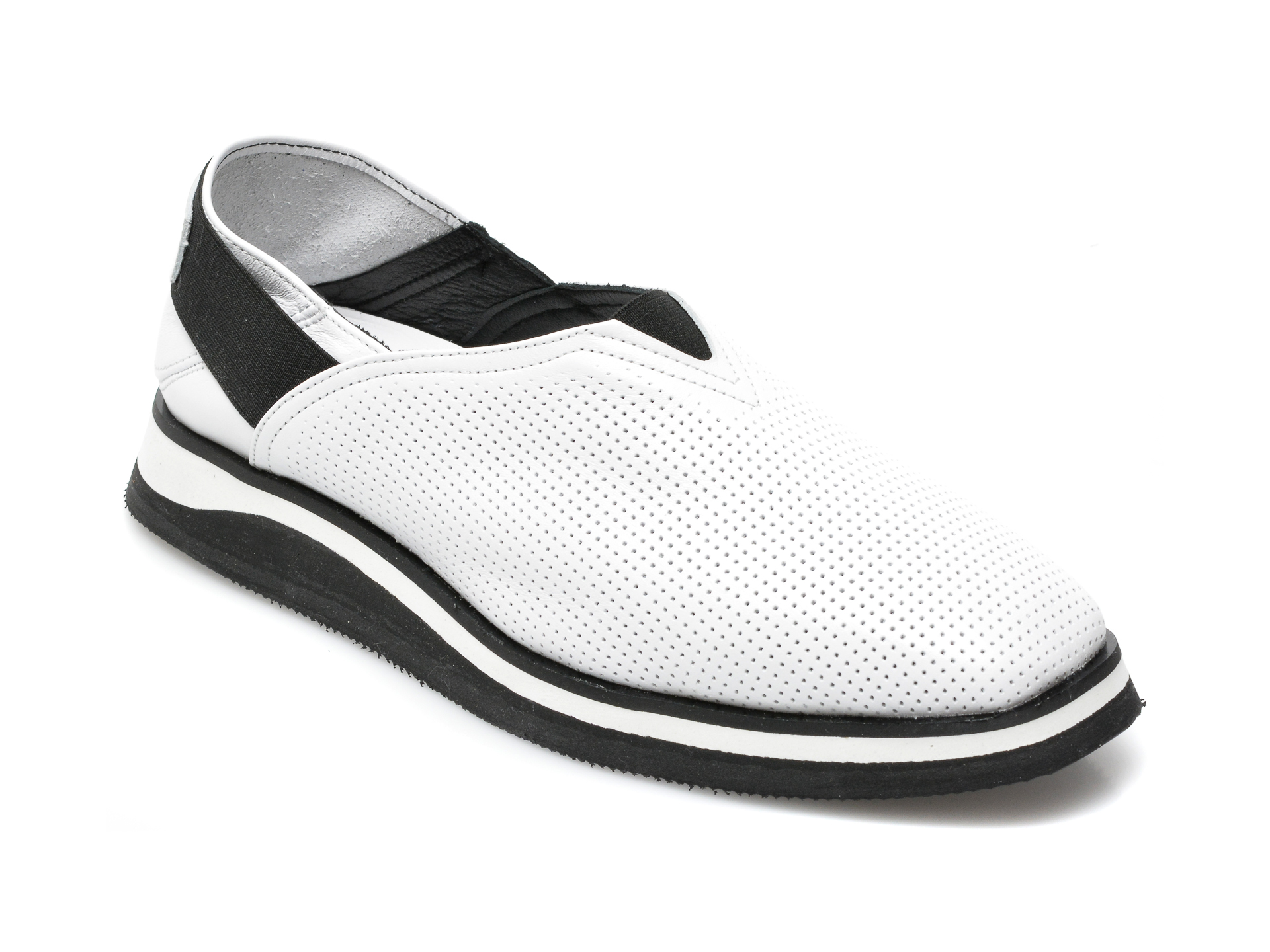 Pantofi IMAGE albi, 6172003, din piele naturala imagine Black Friday 2021
