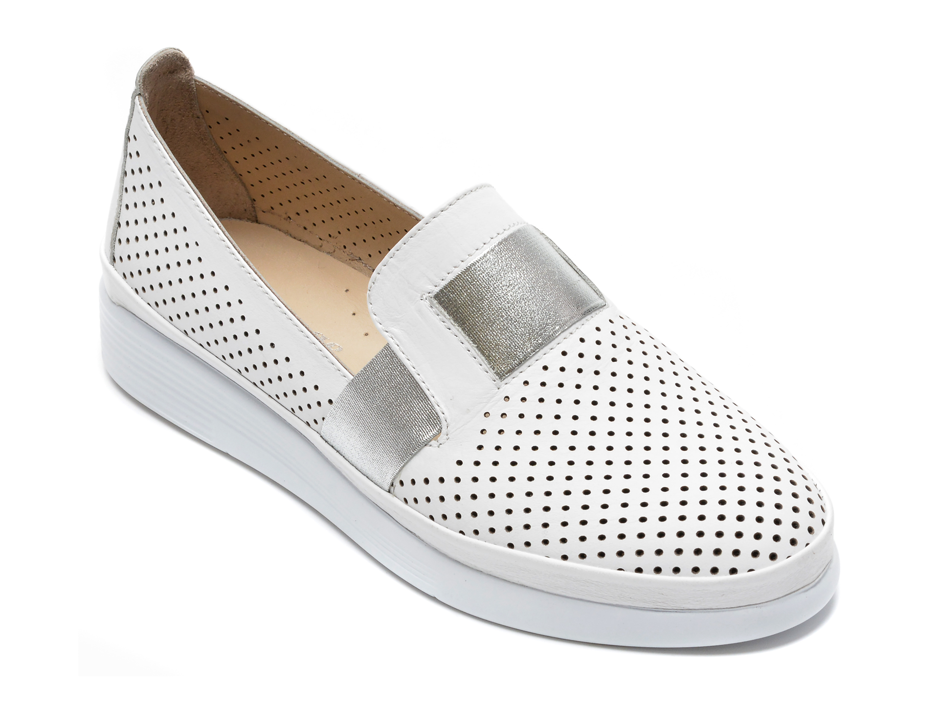 Pantofi IMAGE albi, 99401, din piele naturala Image Image