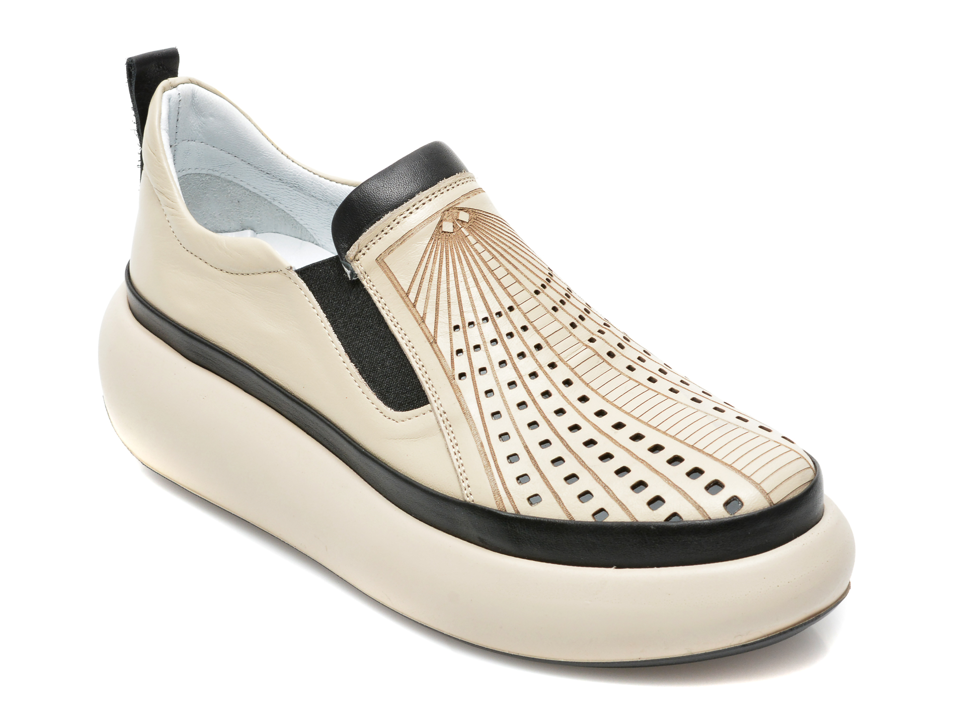 Pantofi IMAGE bej, 159717, din piele naturala 2023 ❤️ Pret Super Black Friday otter.ro imagine noua 2022