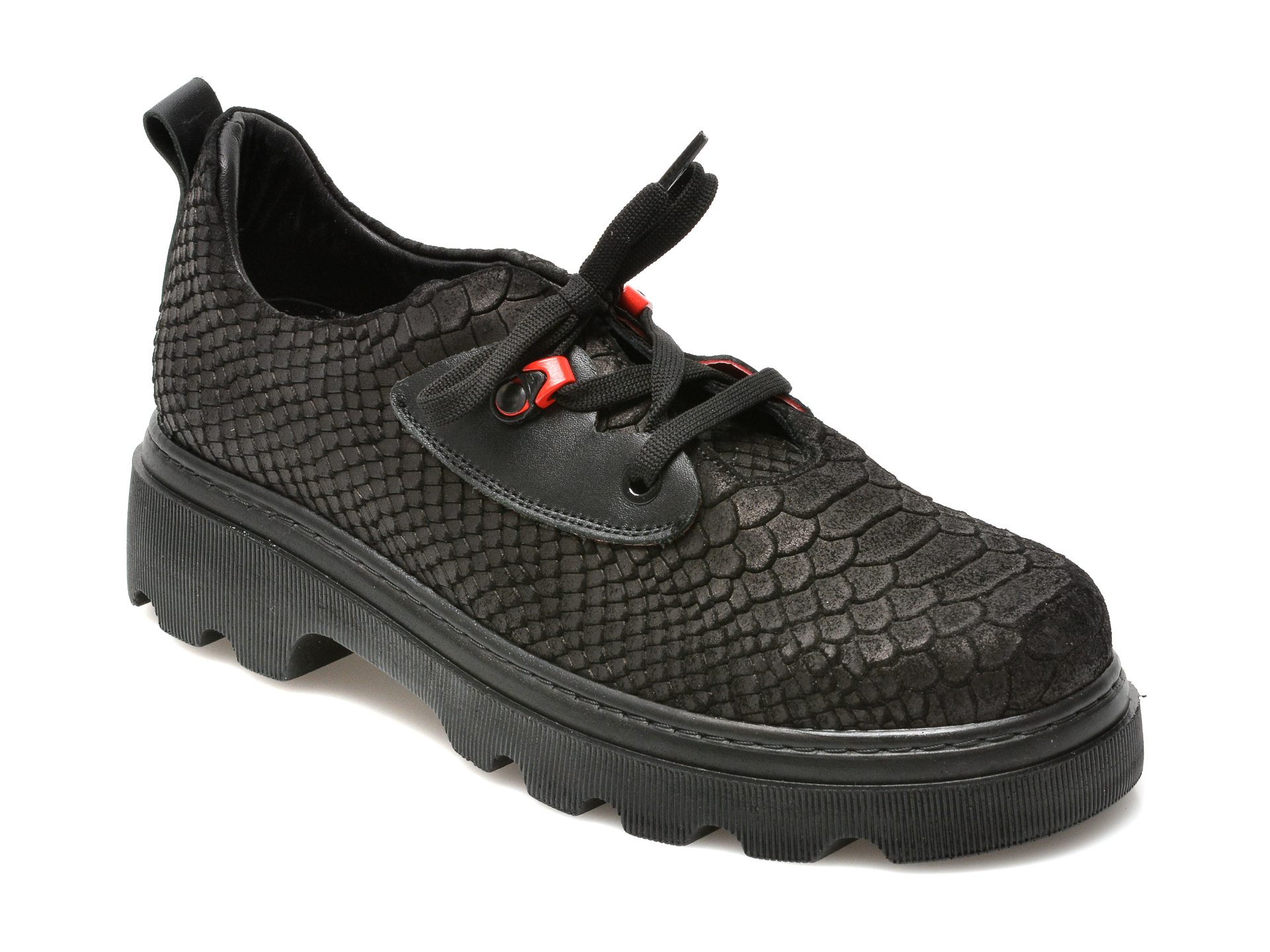 Pantofi IMAGE negri, 130555, din piele naturala Image imagine noua