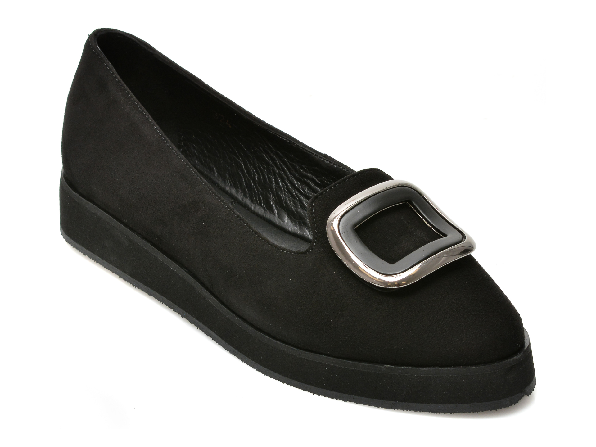 Pantofi IMAGE negri, 167324, din piele intoarsa 2023 ❤️ Pret Super Black Friday otter.ro imagine noua 2022