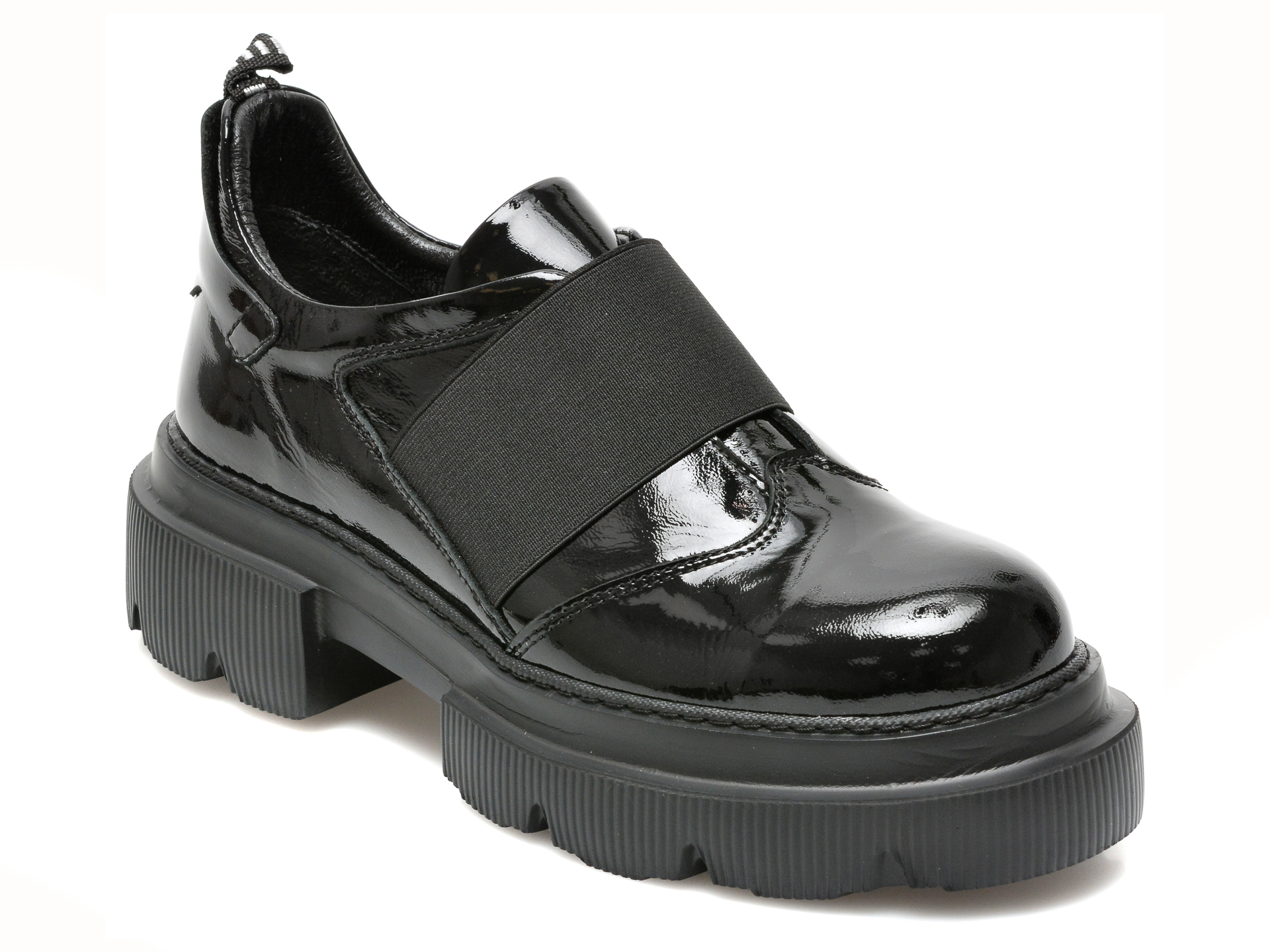 Pantofi IMAGE negri, 21790, din piele naturala lacuita Image imagine noua